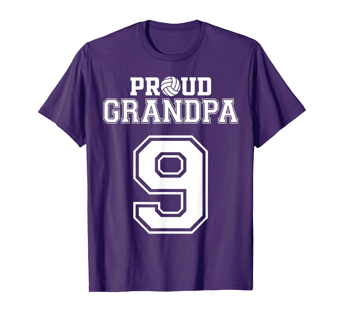 Custom Proud Volleyball Grandpa Number 9 Personalized Men T-Shirt