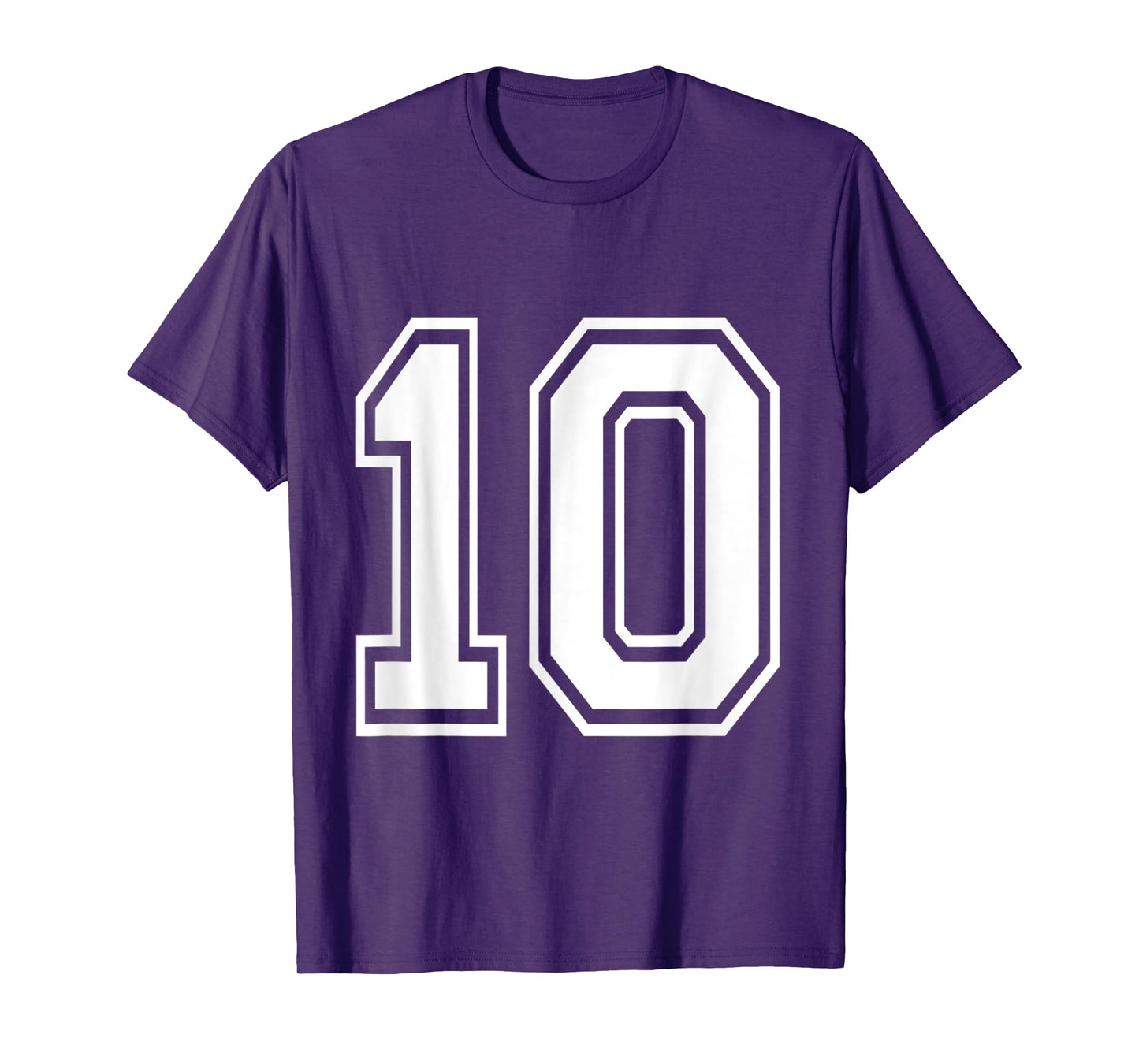 Number 10 TShirt Baseball Football Soccer Numbered Jersey T-Shirt