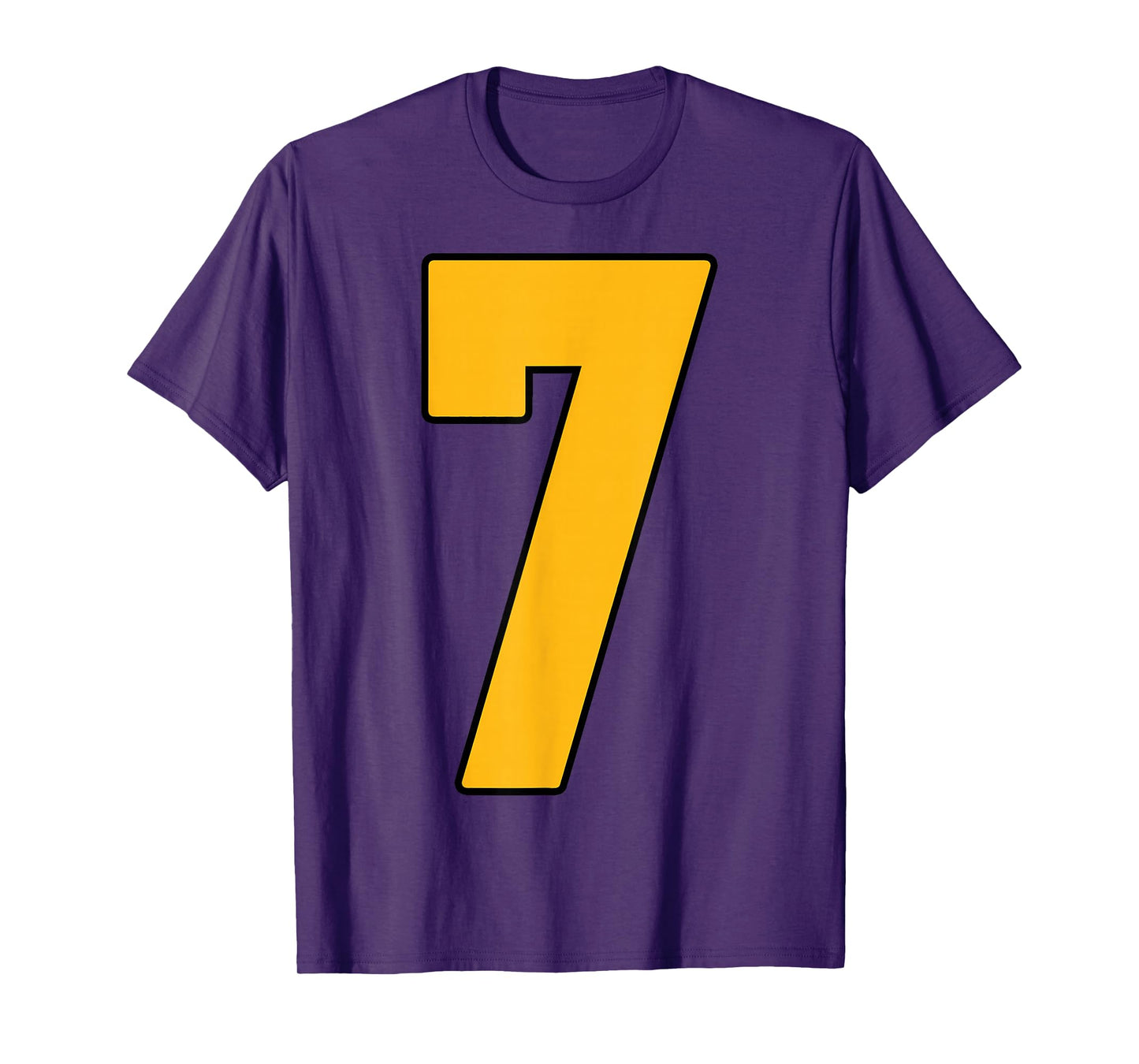 Gold Number 7 Jersey Big #7 Uniform Favorite Player T-Shirt