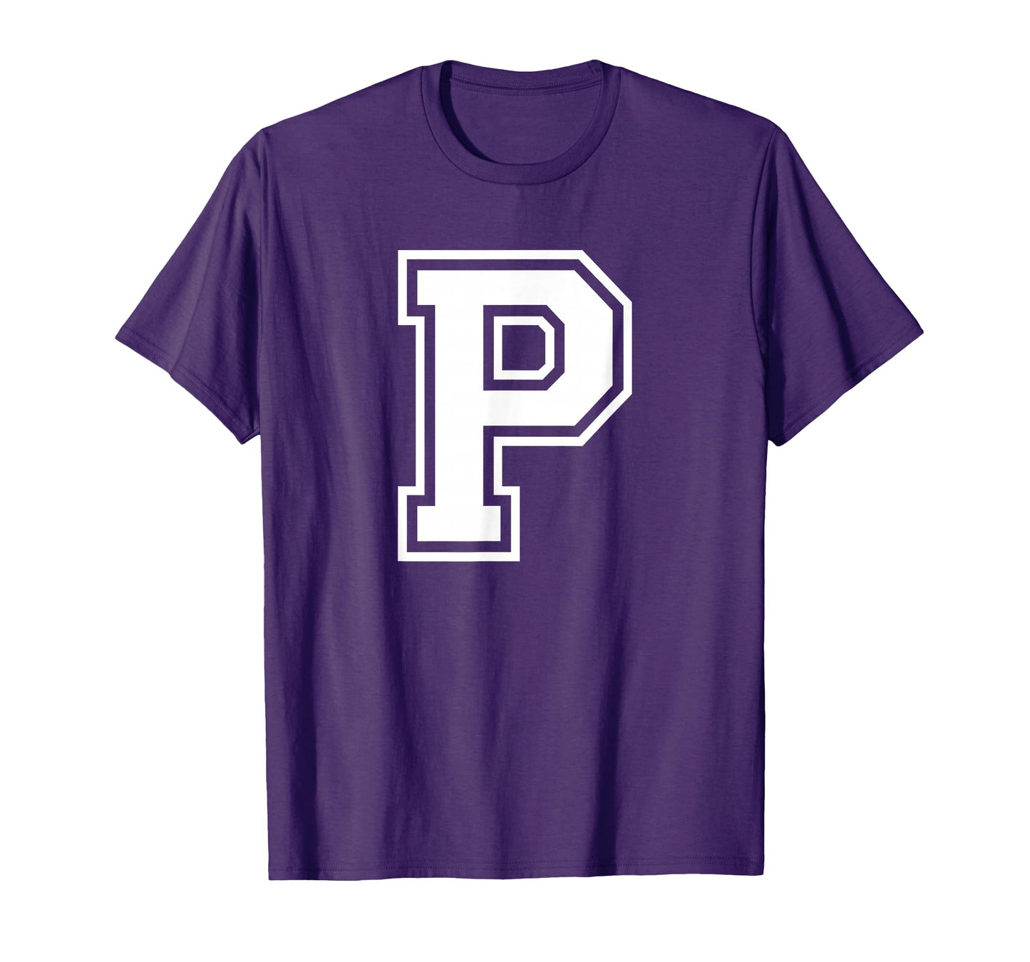 Letter P Name Initial Varsity Alphabet Monogram T-Shirt