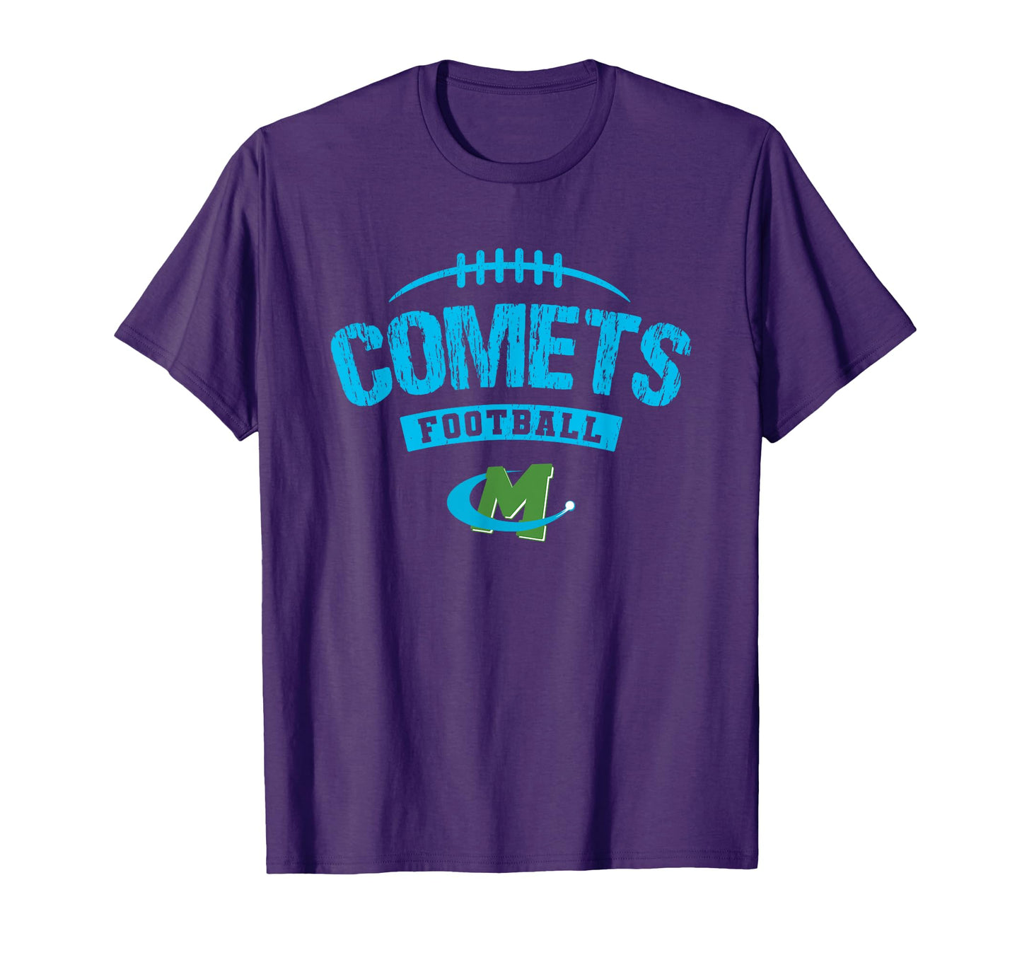 William Mason Comets Logo Football Distressed HS T-Shirt