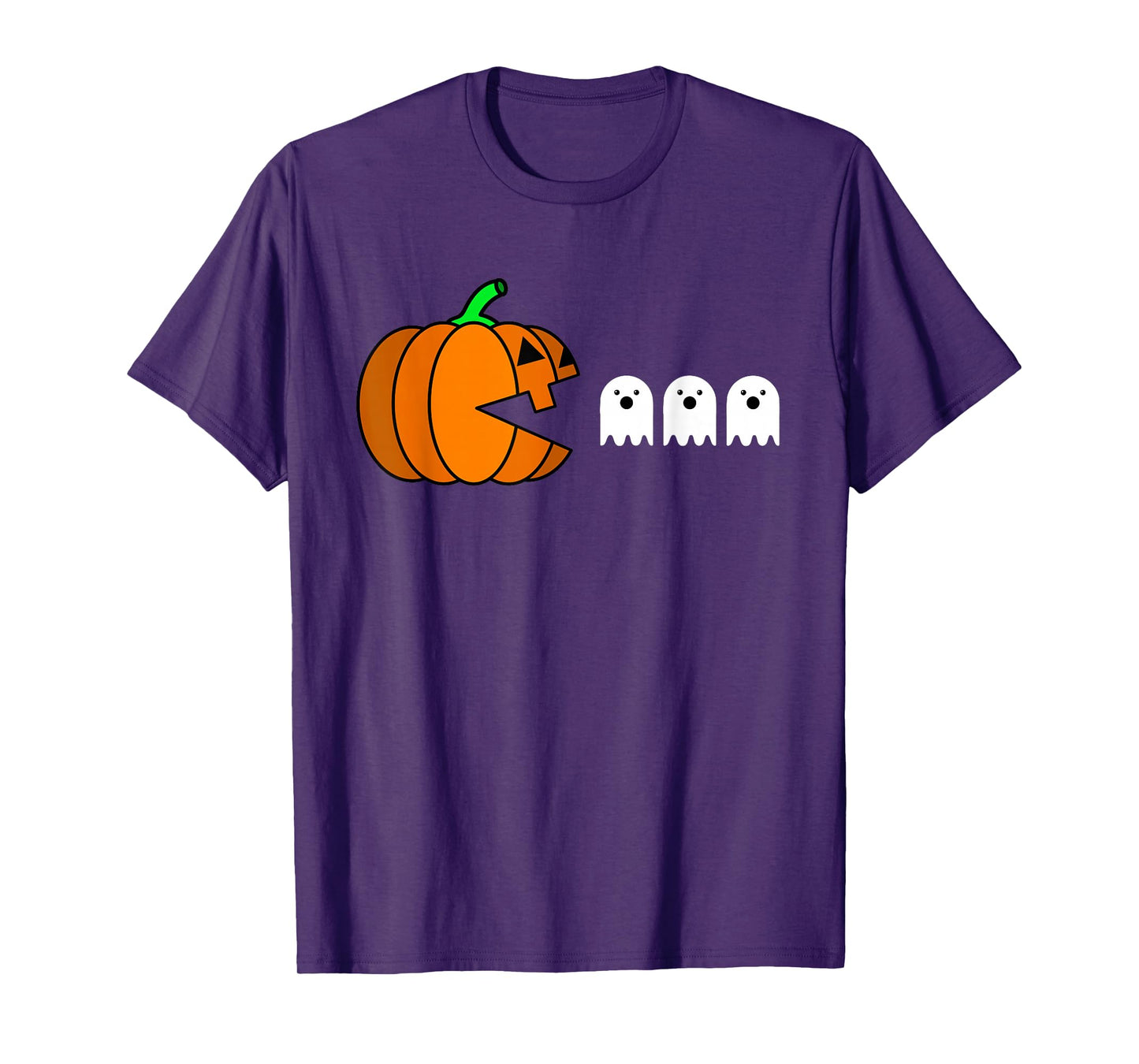 Funny Halloween Pumpkin Eating Ghost, Gamer Men Women Kids T-Shirt