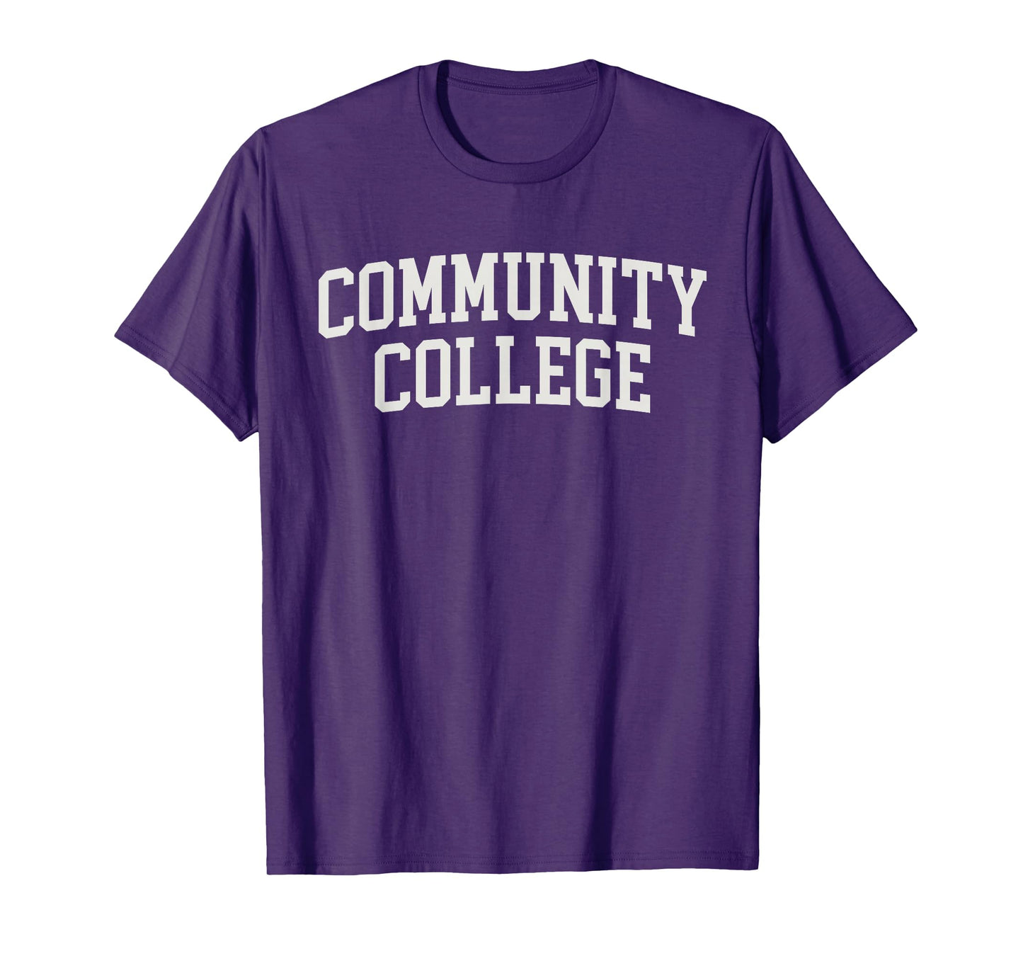 The College Custodians Community College Arched College Font Funny Black T-Shirt