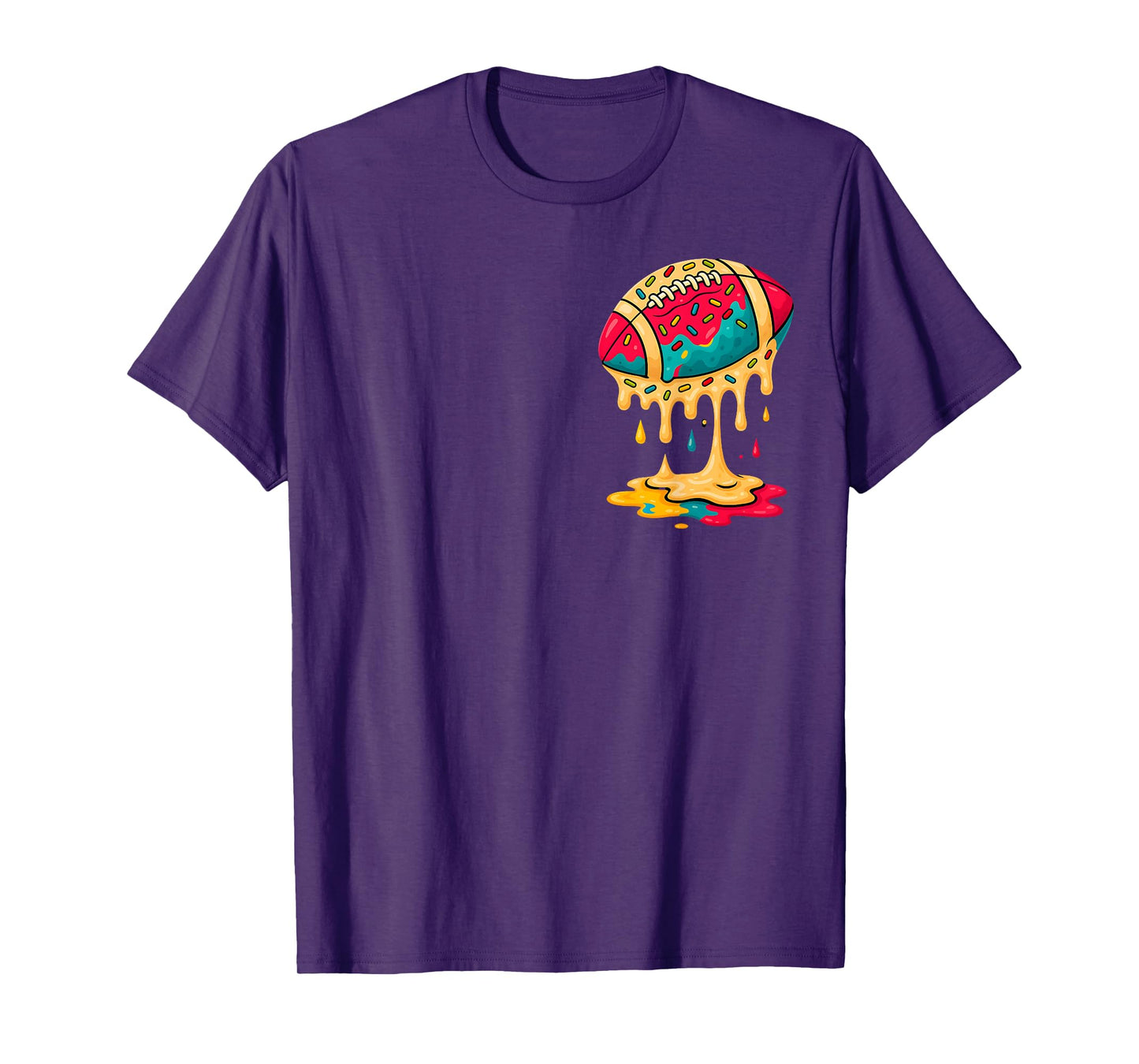 Football Ice Cream Drip Boys Football Fan Youth Game Day T-Shirt