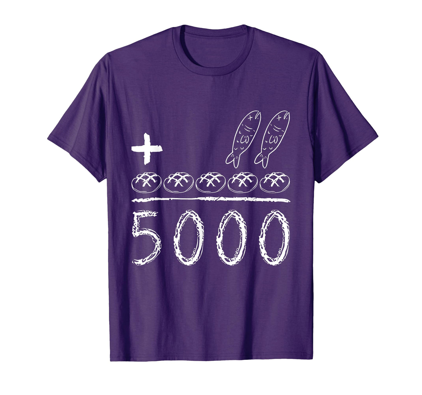 2 Fishes 5 Loaves of Bread Miracle Feeding 5000 Jesus T-Shirt