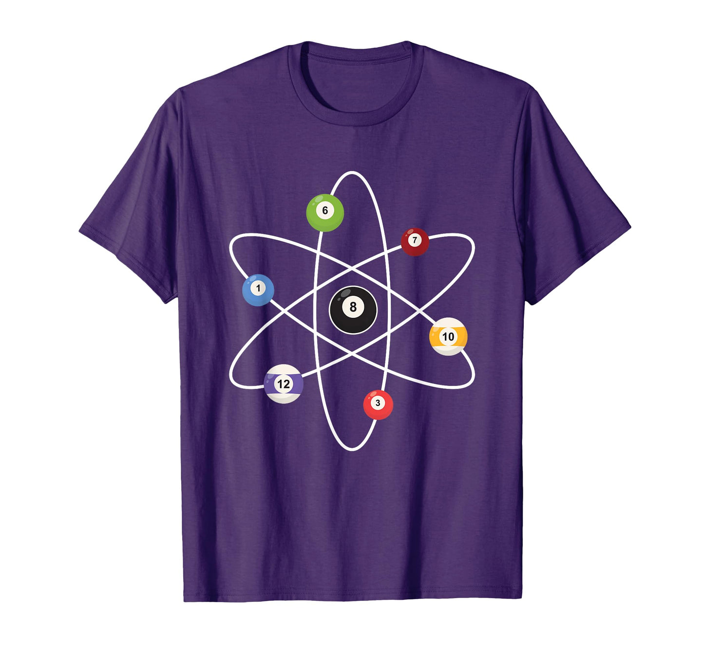 Cue Ball Atoms - Billiard Lover Pool Player Game Sports T-Shirt
