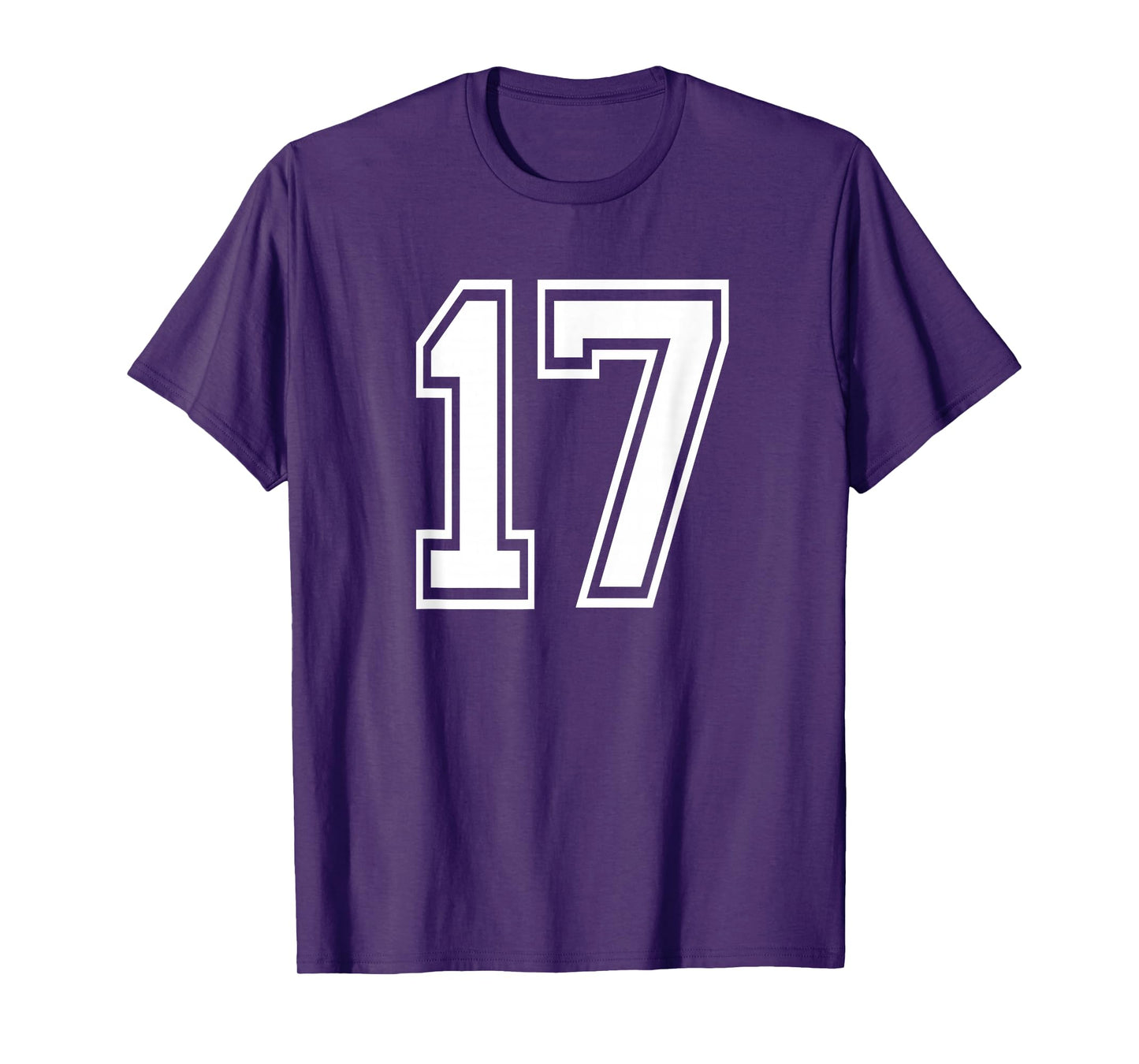 Number 17 Numbered Uniform Sports Jersey Team 17th Birthday T-Shirt