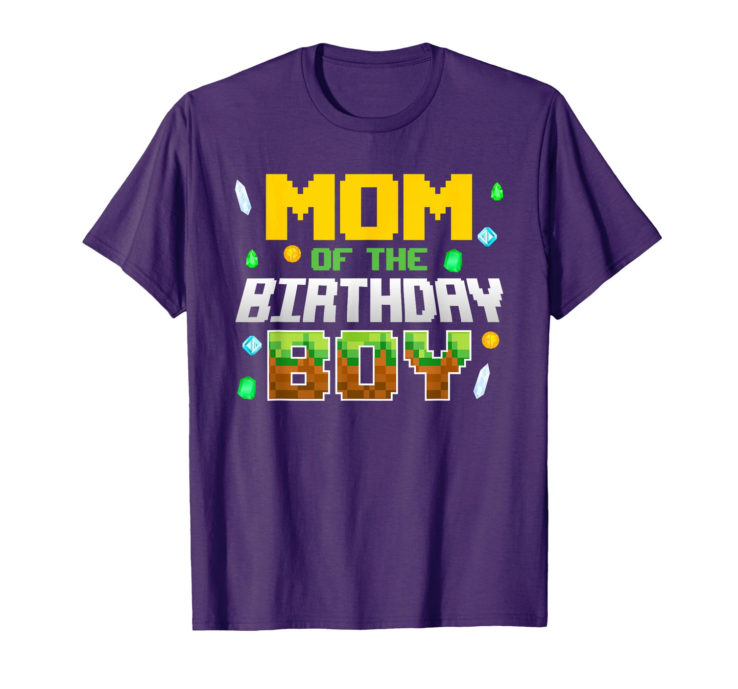 Mom Of The Birthday Boy Game Pixel Number Birthday Party T-Shirt