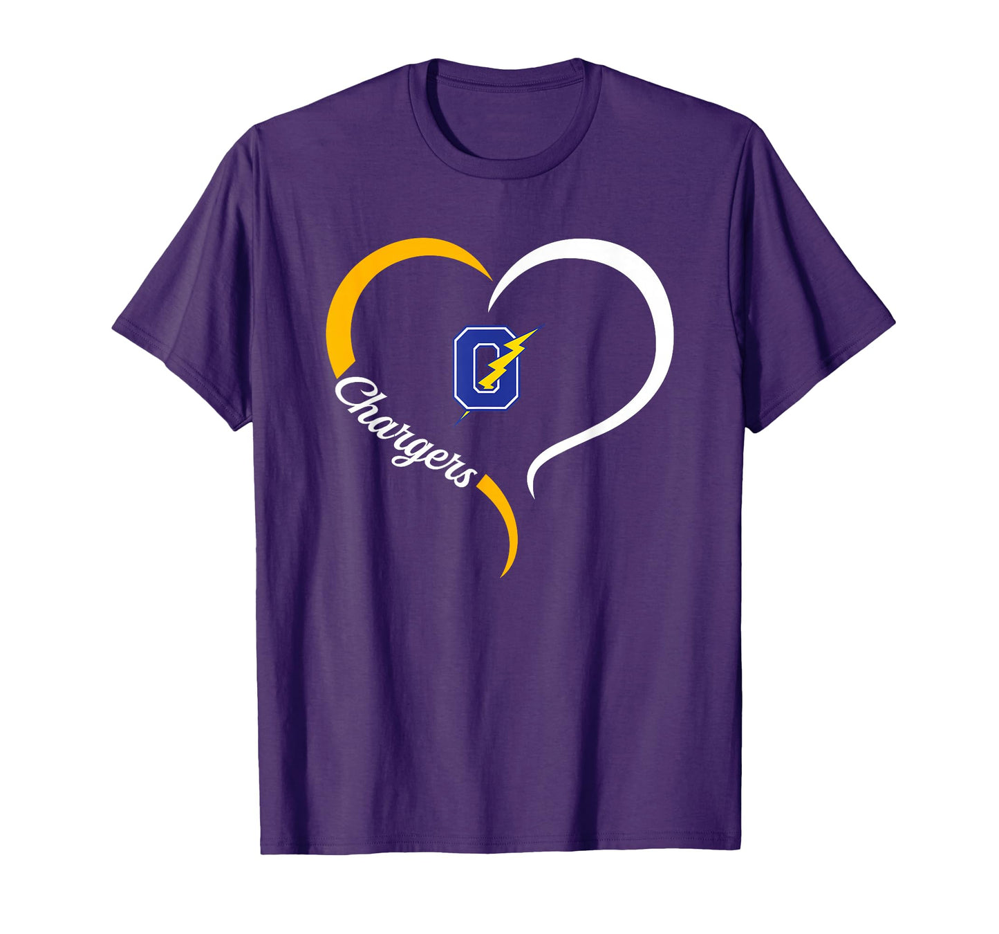 Oxford Chargers Logo Half Heart Slogan HS T-Shirt