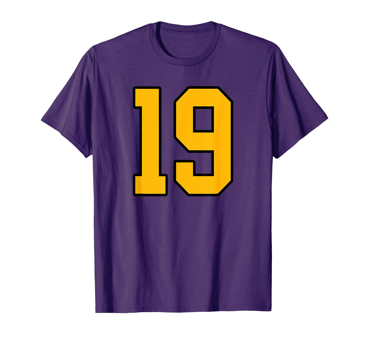 Gold and Black Sports Number 19 Jersey Uniform Player T-Shirt
