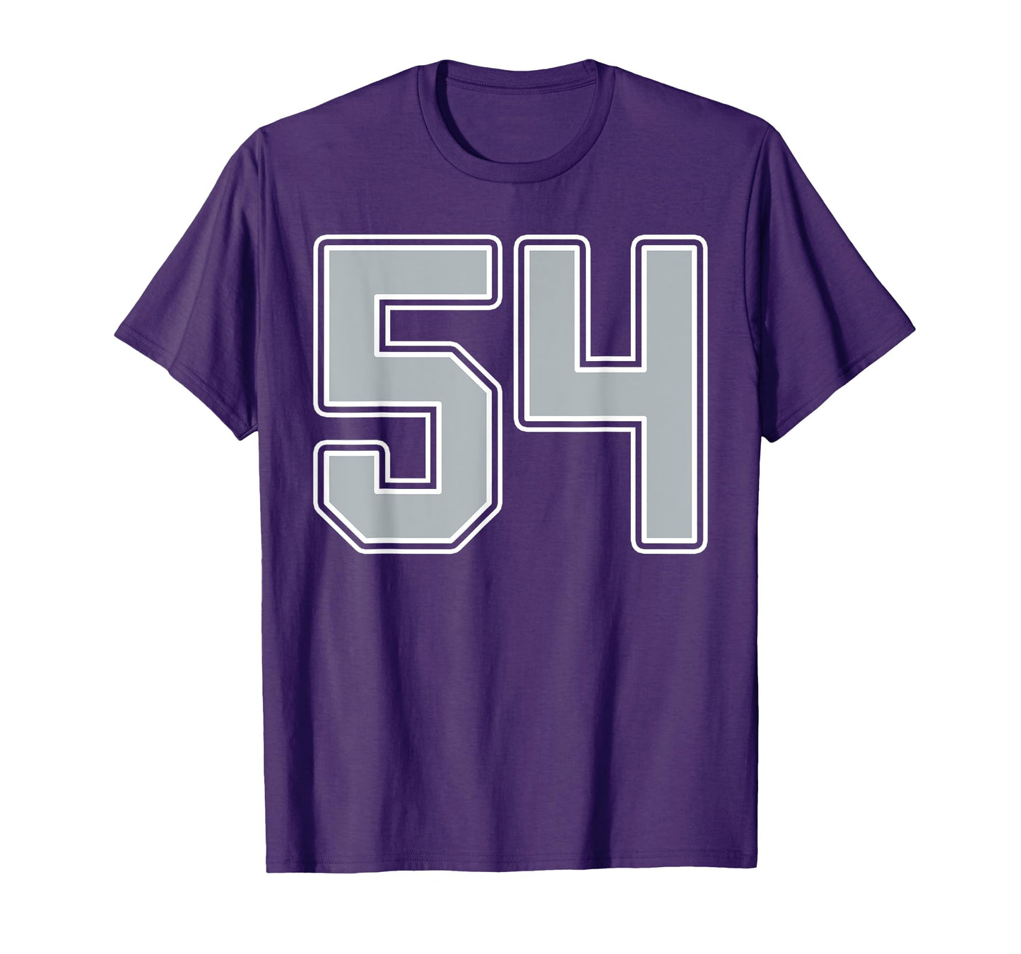Silver Black White Number 54 Jersey Player Uniform #54 T-Shirt