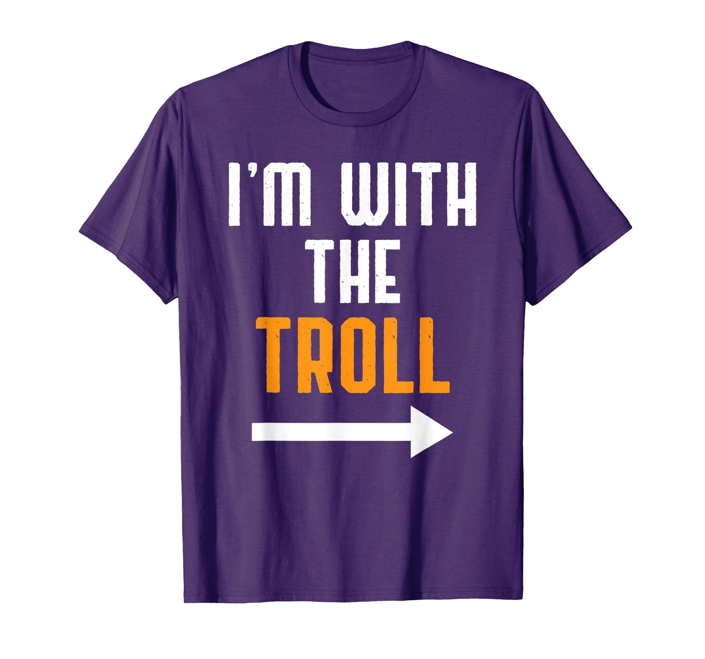 I'm With The Troll Costume Funny Halloween Couple T-Shirt