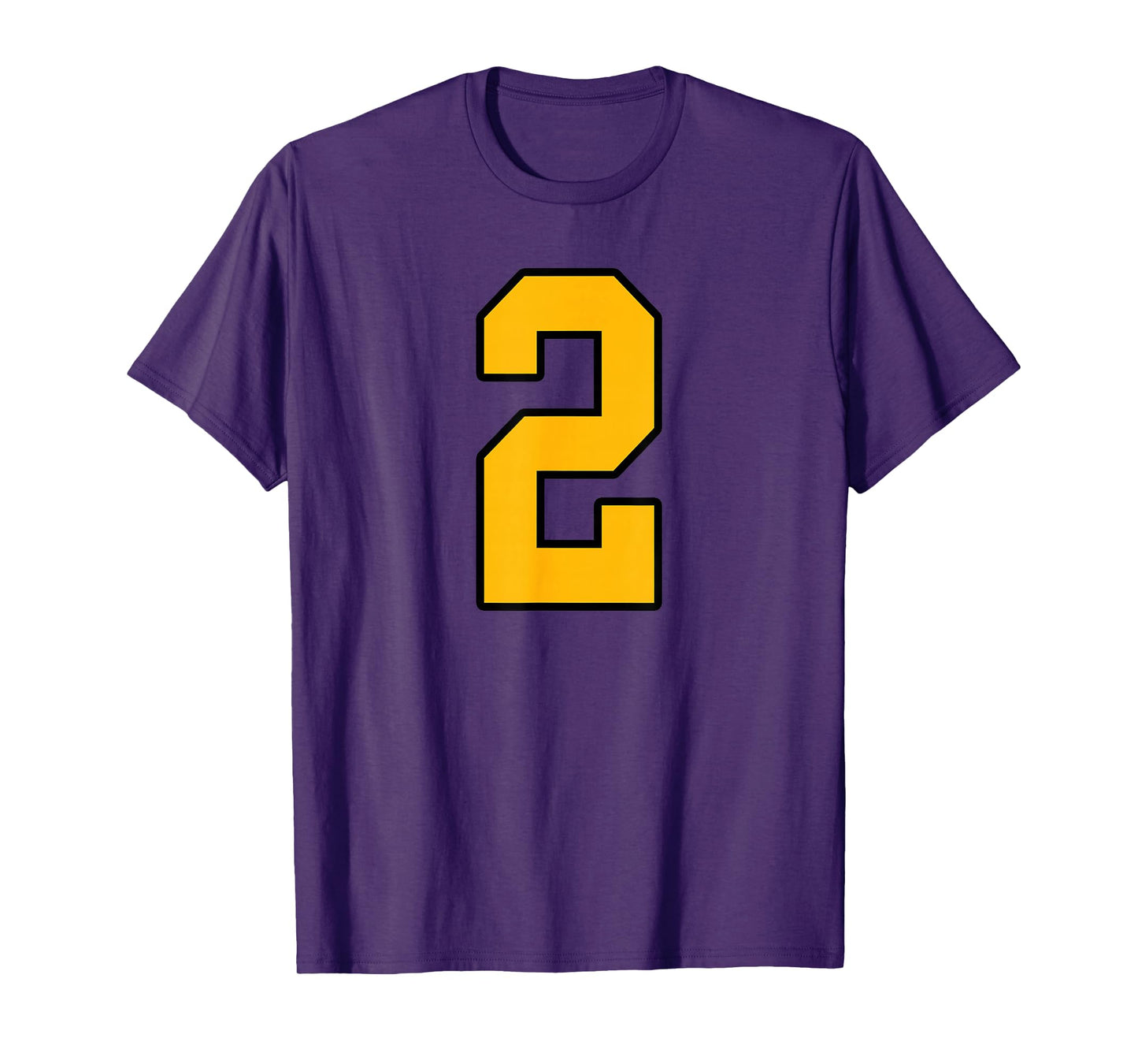 Gold and Black Sports Number 2 Jersey Uniform Player T-Shirt