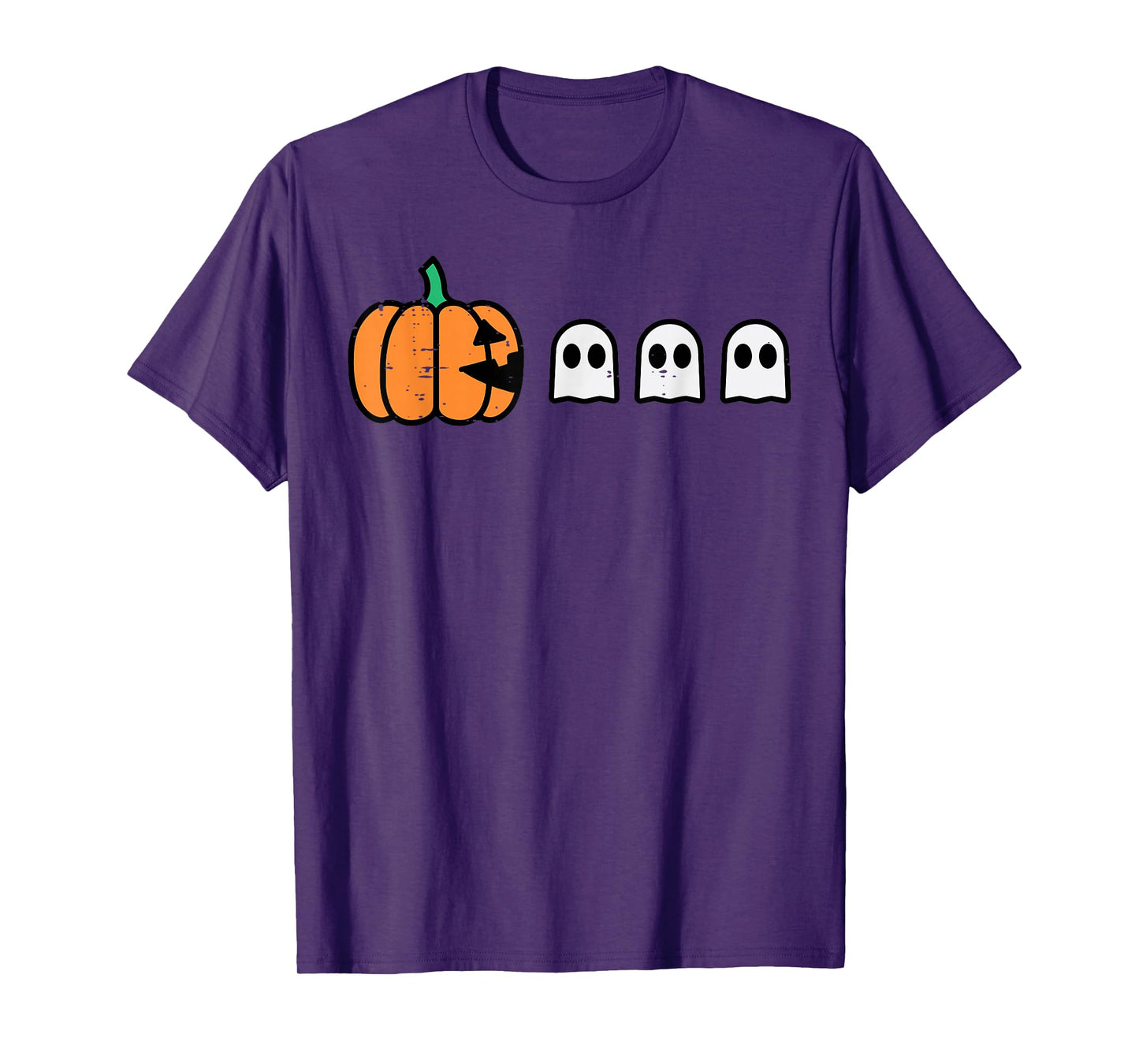 Halloween Gamer Pumpkin Eating Ghost Costume Men Boys Kids T-Shirt