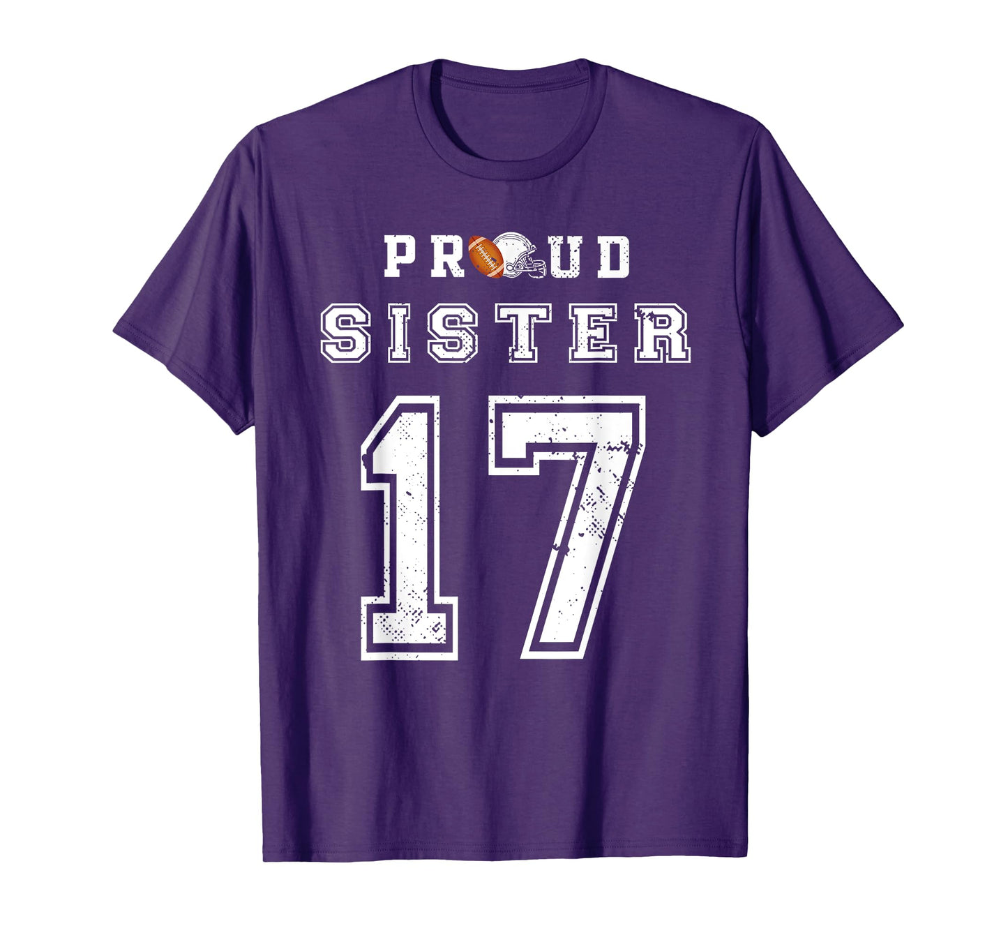 Custom Proud Football Sister Number 17 Personalized Women T-Shirt