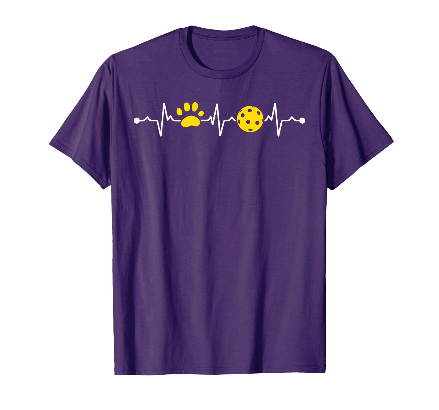 Funny Pickleball Player Heartbeat Dog Paw Heartbeat T-Shirt