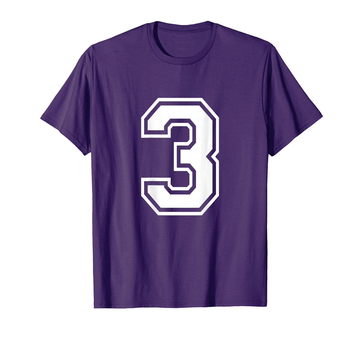 Number 3 Shirt Player Number on Back of Shirt T-Shirt