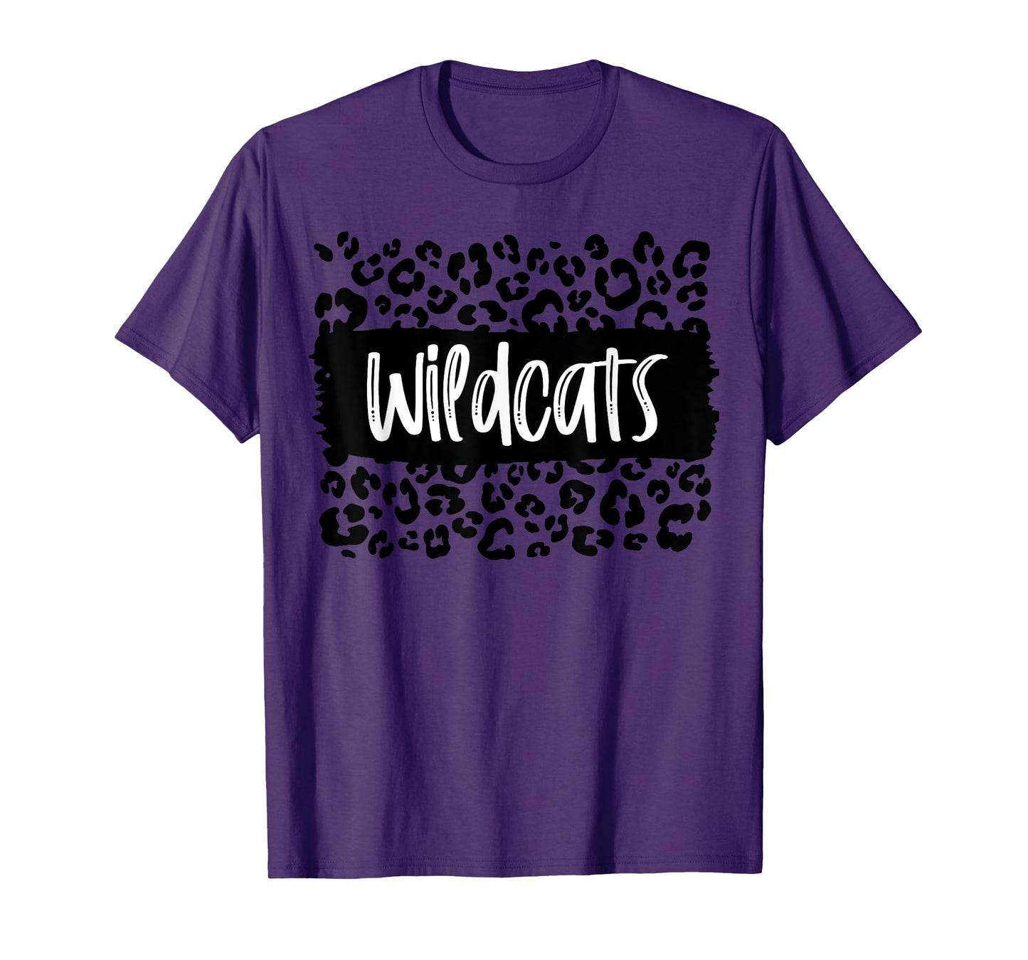 Wildcats Team Mascot School Spirit Game Night Leopard Print T-Shirt