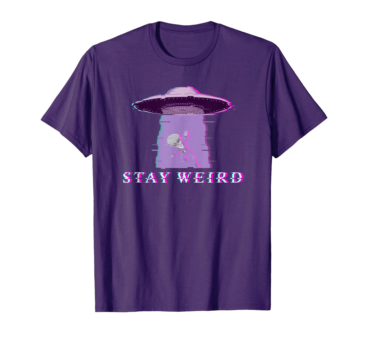 Alien Stay Weird UFO Vaporwave T-Shirt