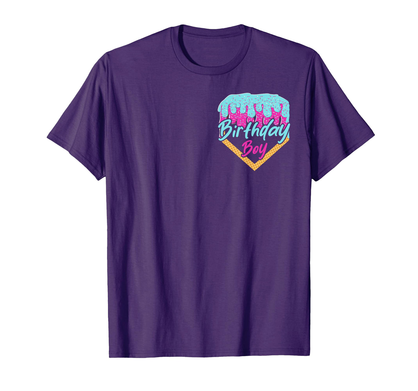 Baseball 4 Year Old Ice Cream Drip Boys 4th Birthday Sweet T-Shirt