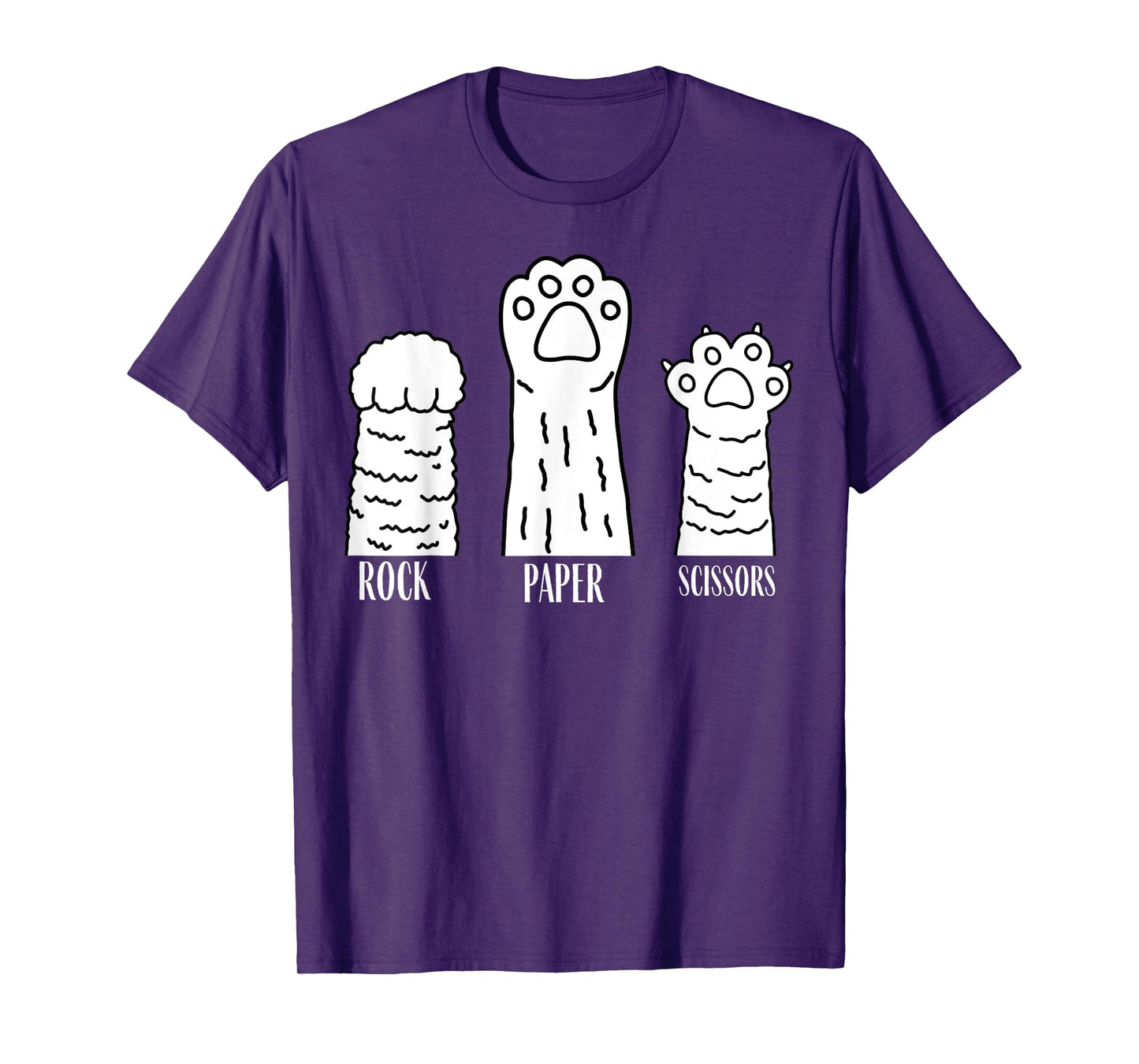 Rock Paper Scissors Hand Game Cute Cat Paw Funny Cat Lovers T-Shirt