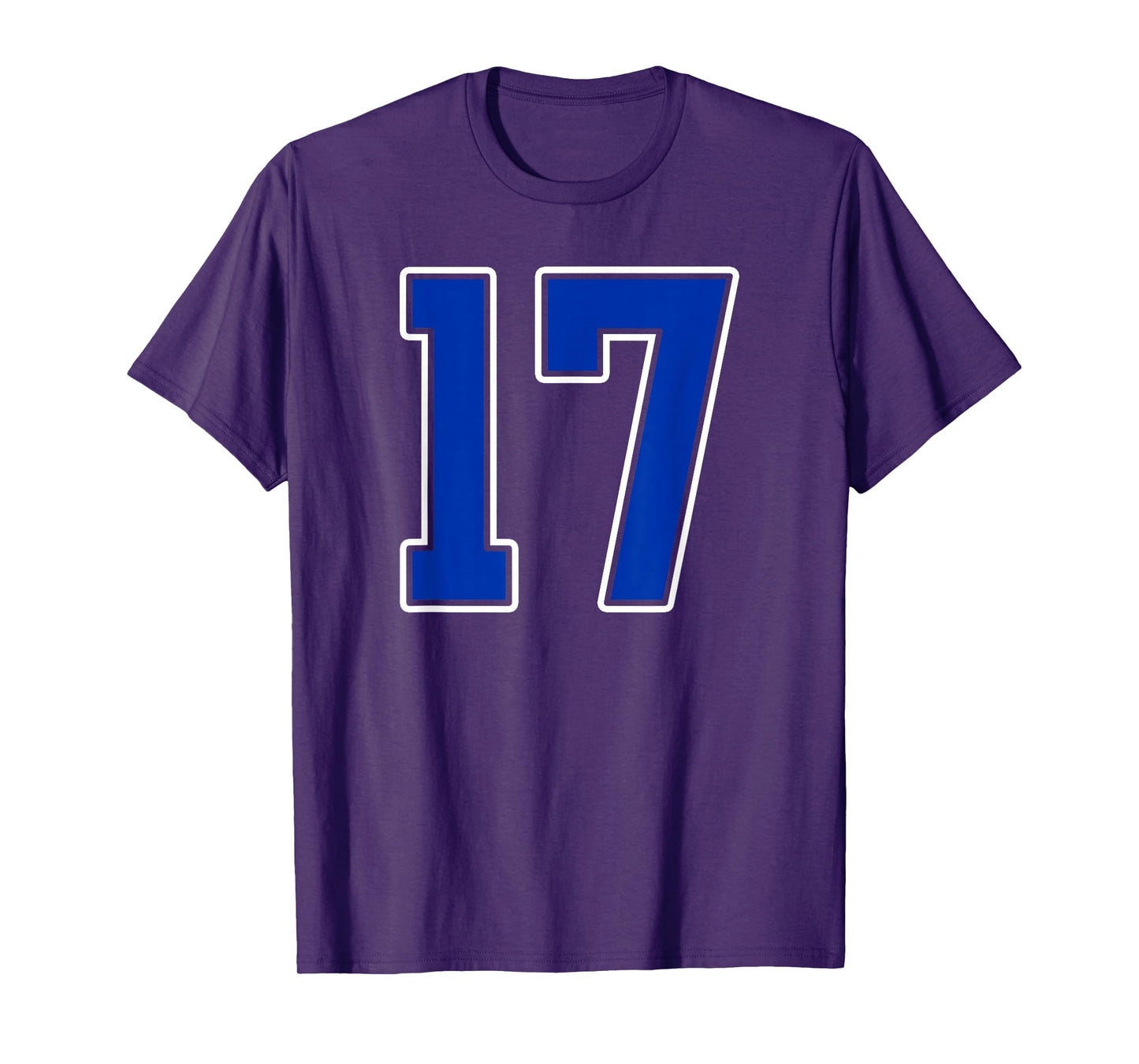 Royal Blue White Number 17 Jersey Player Uniform #17 T-Shirt