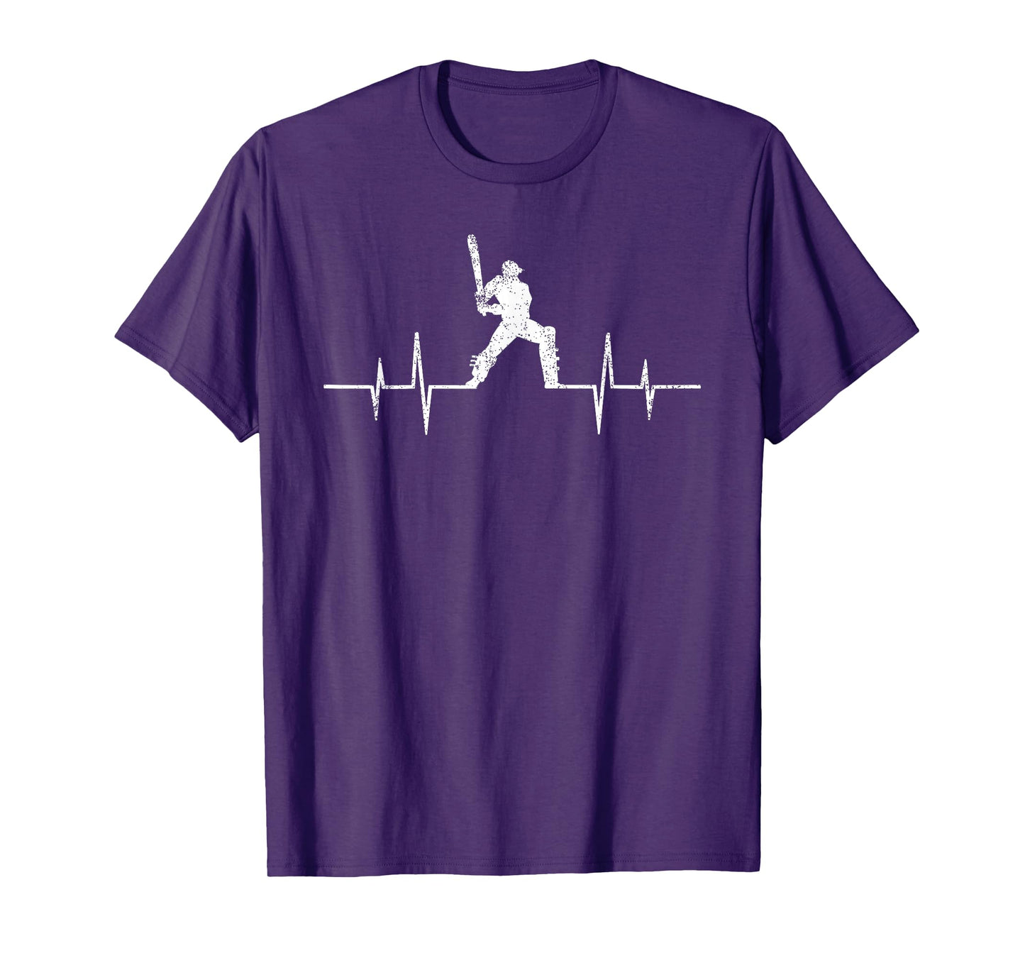 Funny ECG Cricket Game Lover Gifts Cool Cricket Heartbeat T-Shirt
