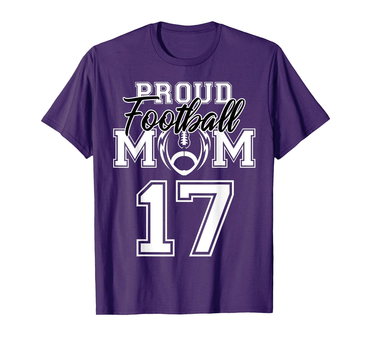 Custom Proud Football Mom Number 17 Personalized Women T-Shirt