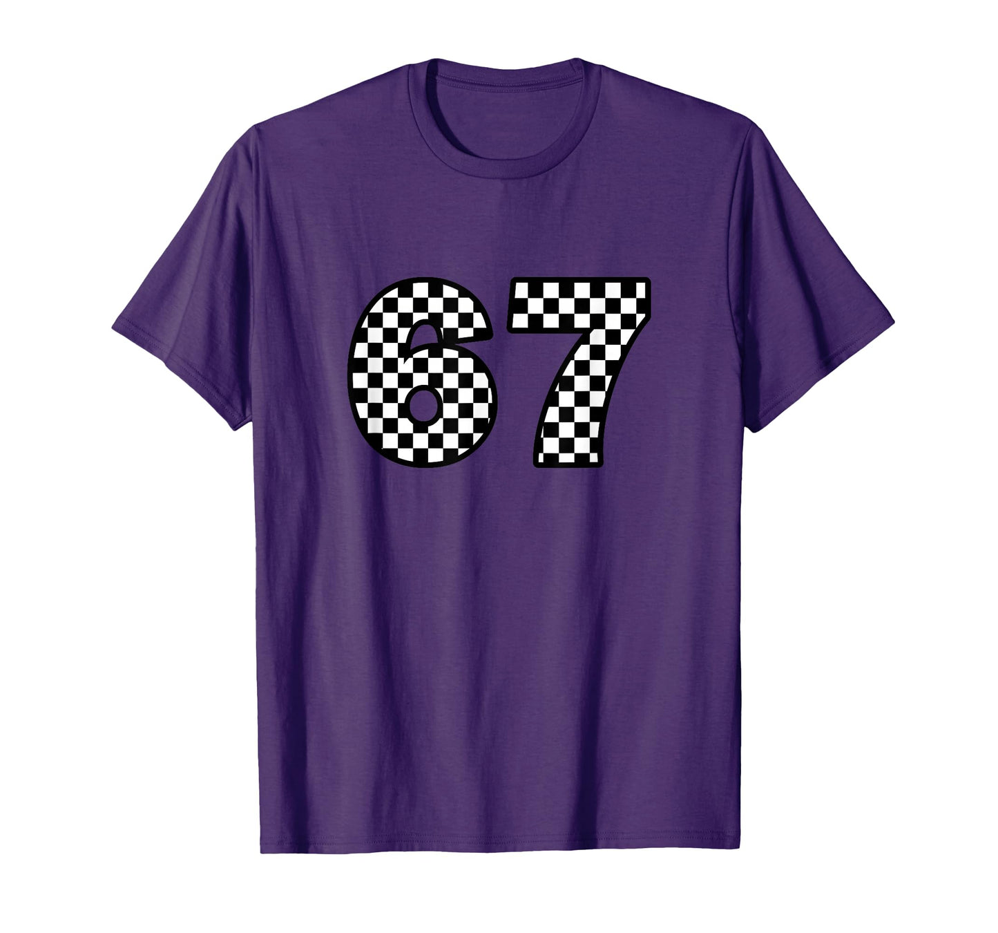 Funny 67 6 7 Checkerboard 90s and 80s Style Drip 67 T-Shirt