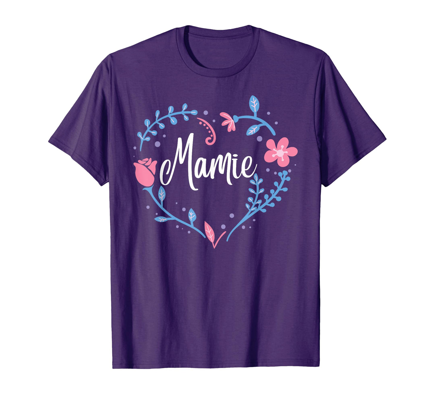 Flower Mamie T-Shirt Grandma Christmas Birthday Gift Tee T-Shirt