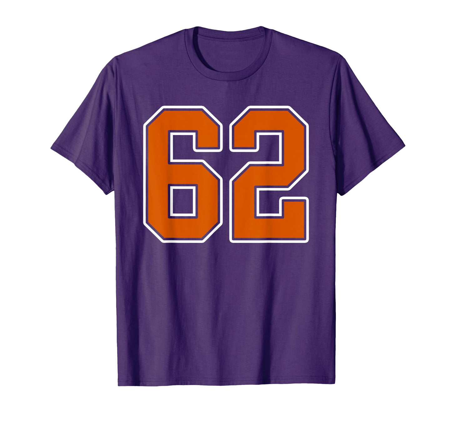Burnt Orange White Number 62 Jersey Player Uniform #62 T-Shirt