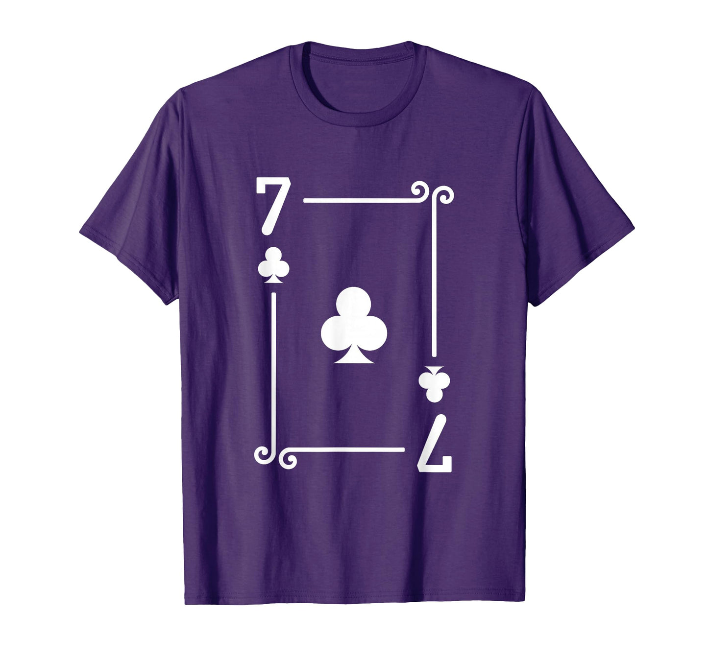 7 Clubs Playing Card Graphic - White Seven Card T-Shirt