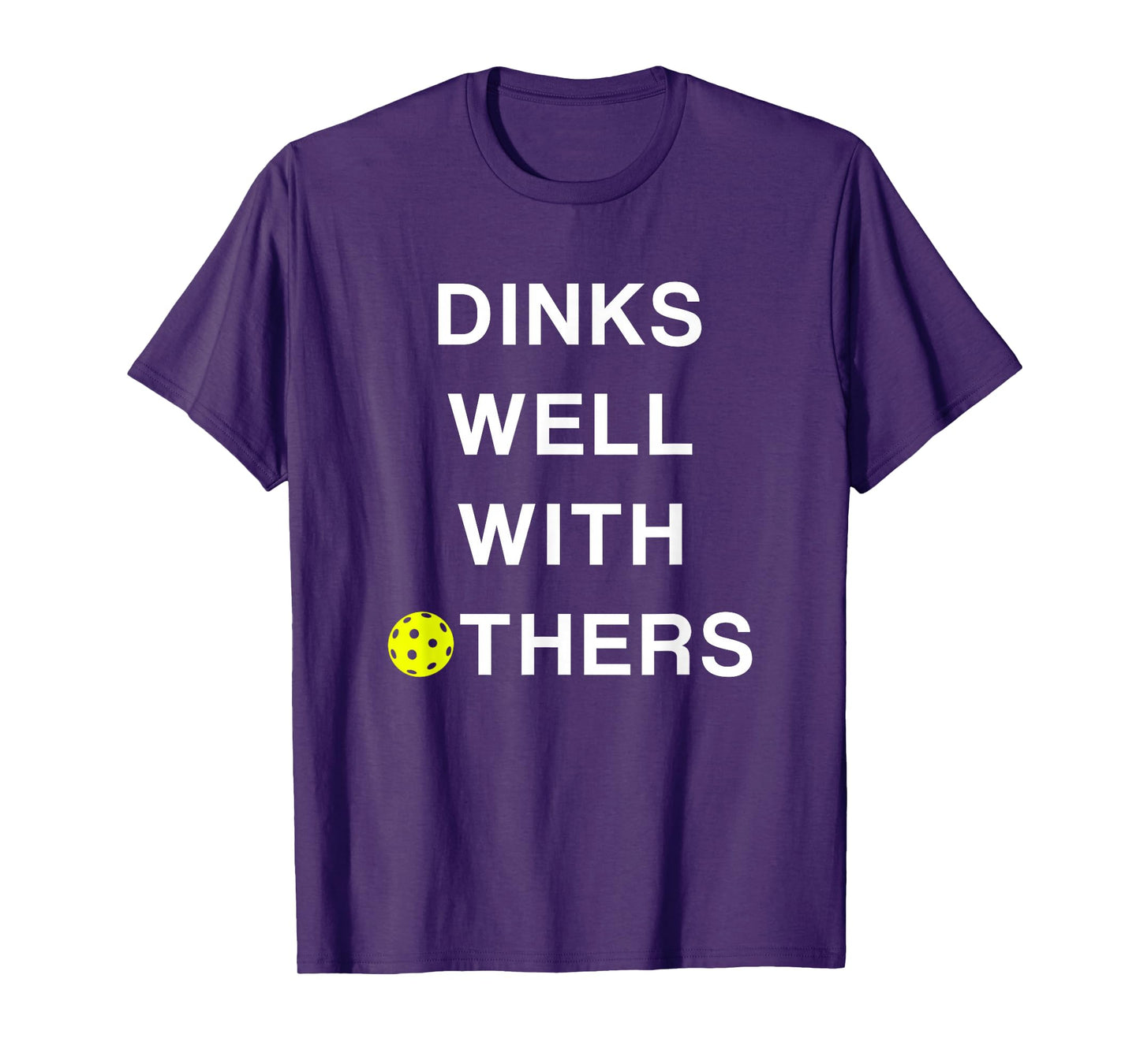 Threadrock Unisex-Adults Pickleball T-Shirt - Dinks Well with Others Funny Saying - Black - Small
