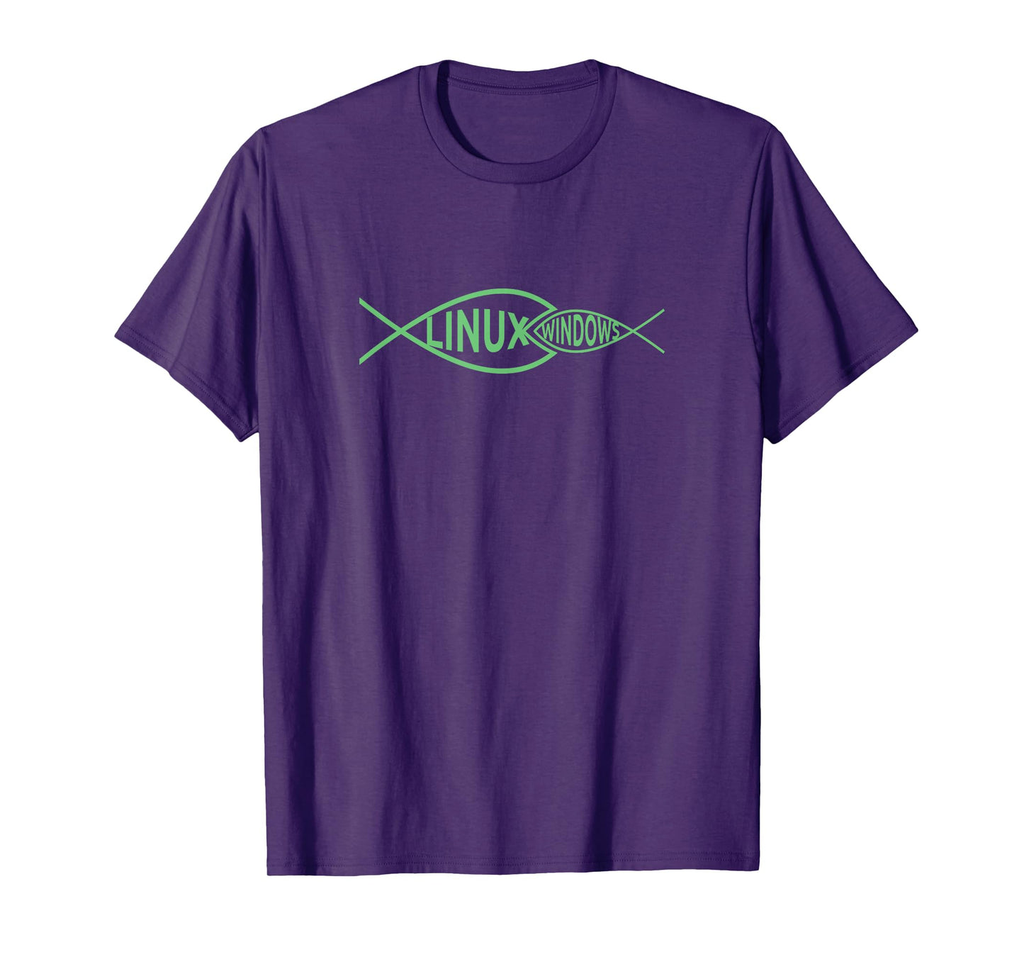 Linux Fish Windows Fish Funny Tech Humor T Shirt T-Shirt