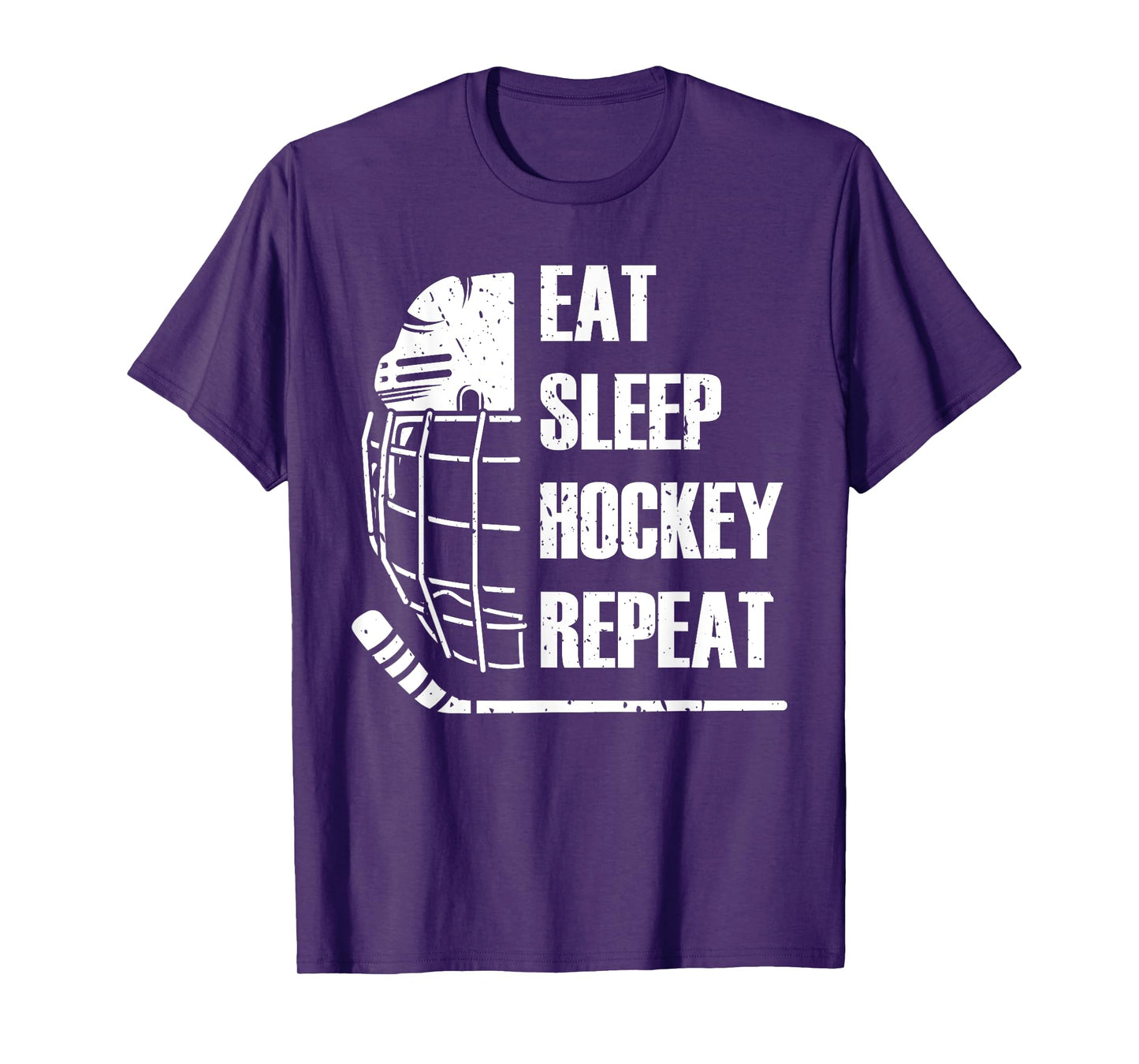 Eat Sleep Hockey Repeat Funny Mask Stick Ice Hokey Player T-Shirt