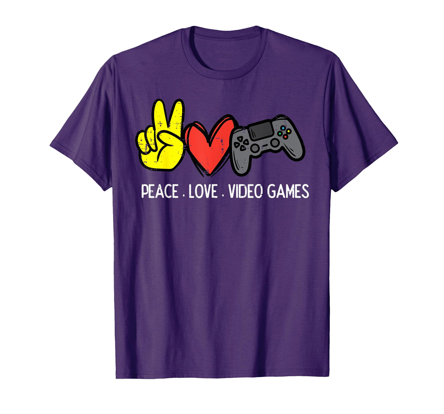 Peace Love Video Games Gamer Men Boys Kids Women Youth Teen T-Shirt
