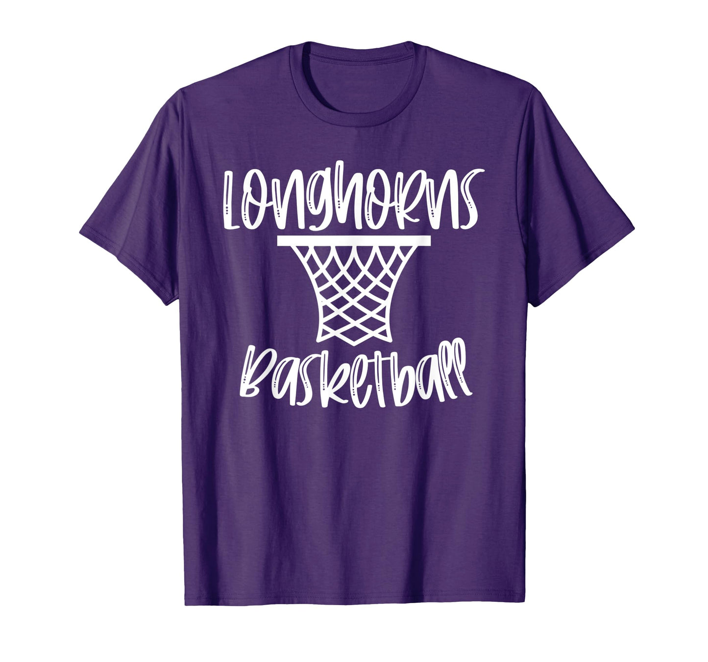 Longhorns Basketball Team Mascot School Spirit Game Night T-Shirt