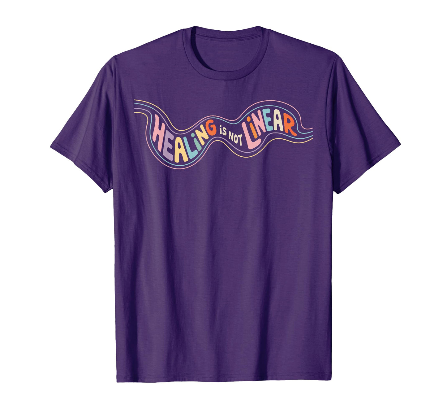 Healing Is Not Linear Mental Health Awareness Rainbow T-Shirt