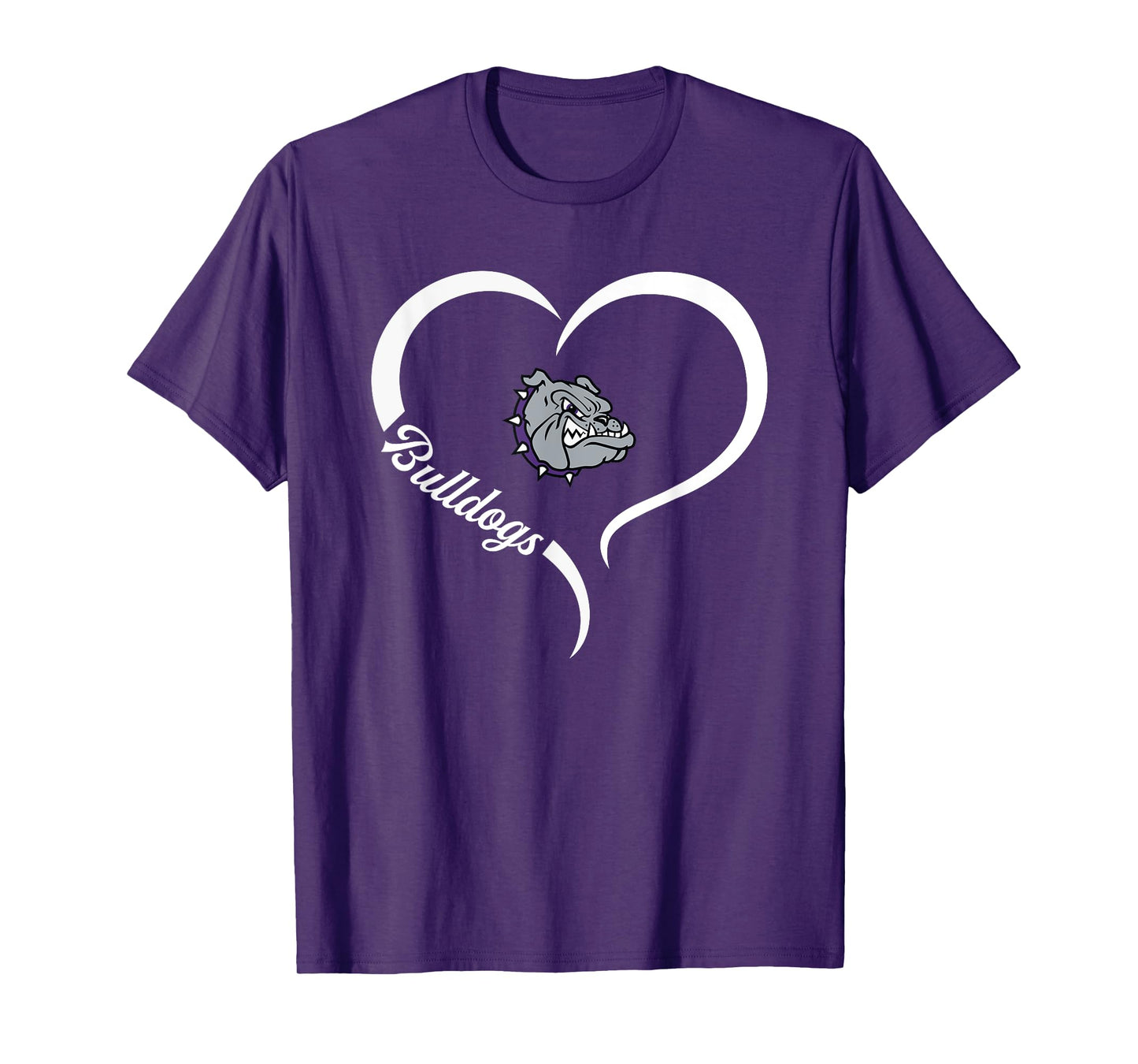 Brownsburg Bulldogs Logo Half Heart Slogan HS T-Shirt