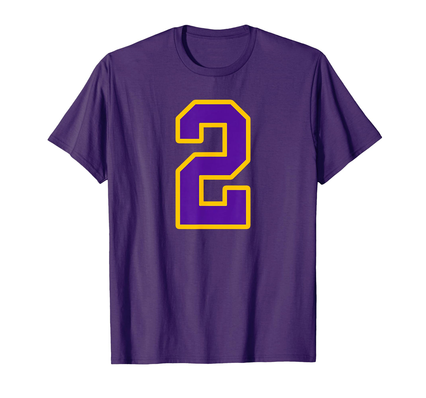 Purple and Gold Number 2 Jersey Player Uniform #2 Fan T-Shirt