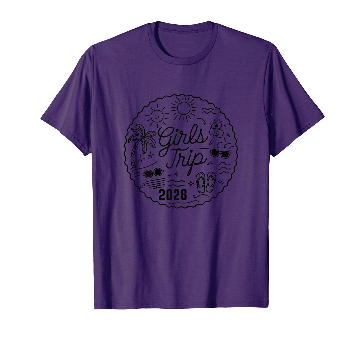 Cute Girls Trip 2026 Girls Vacation Weekend Trip Bestie 2026 T-Shirt