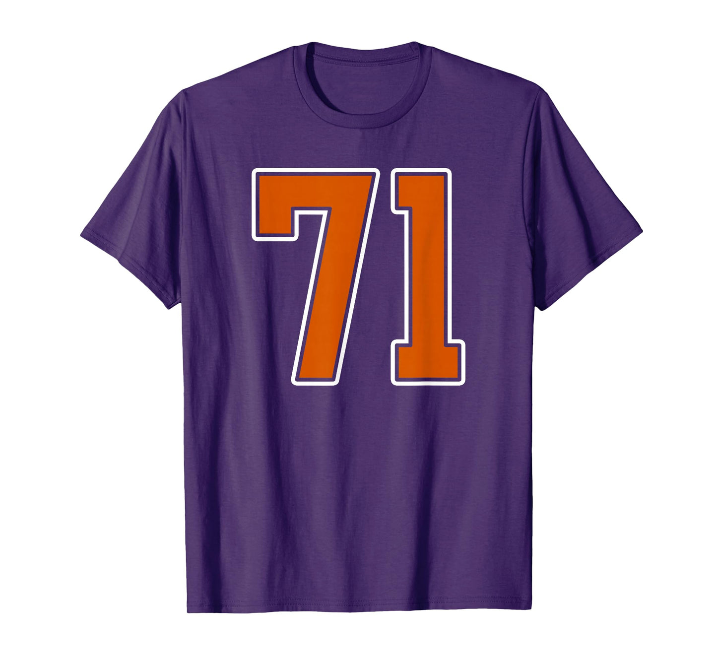 Burnt Orange White Number 71 Jersey Player Uniform #71 T-Shirt