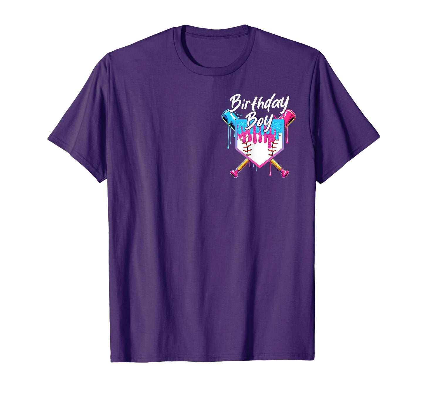 Baseball 7 Year Old Ice Cream Drip Boys 7th Birthday Sweet T-Shirt