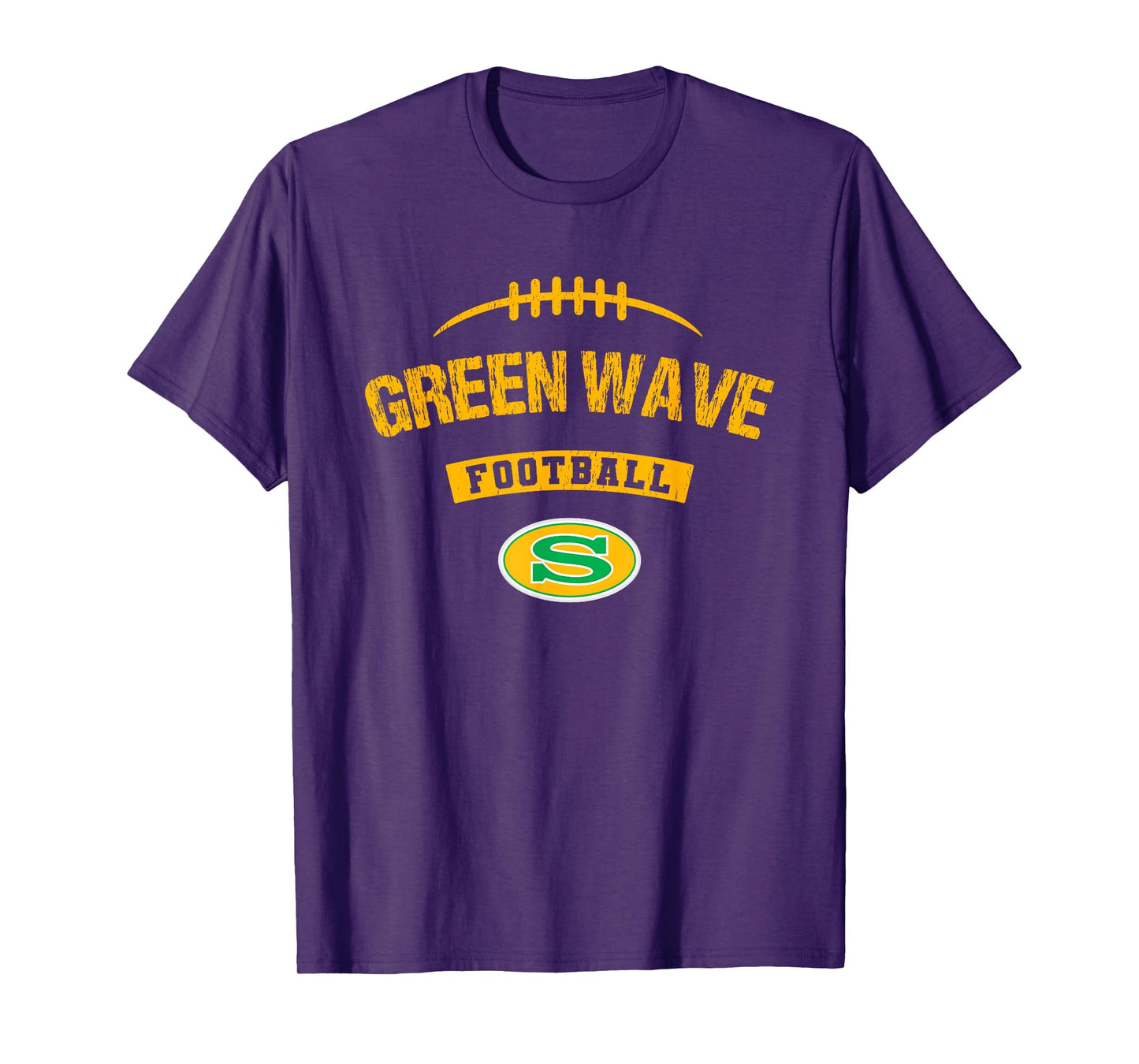Summerville Green Wave Logo Football Distressed HS T-Shirt
