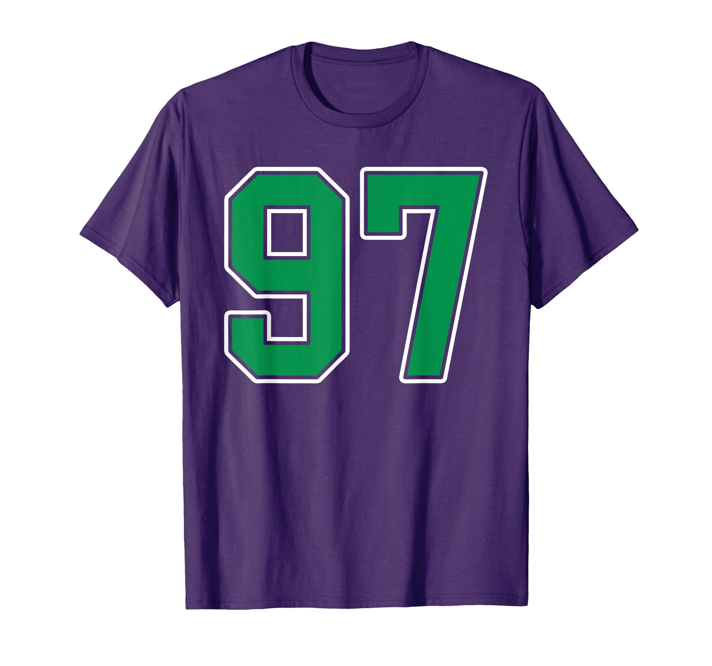 Kelly Green White Number 97 Jersey Player Uniform #97 T-Shirt