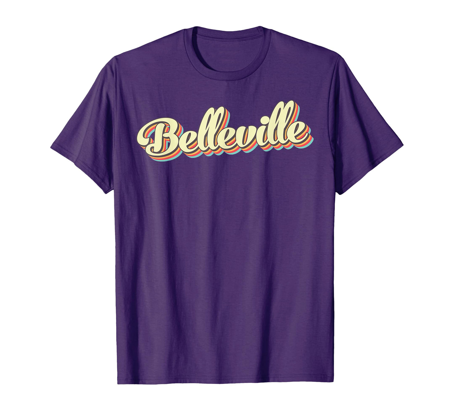 Belleville TShirt Retro Art Baseball Font Vintage T-Shirt