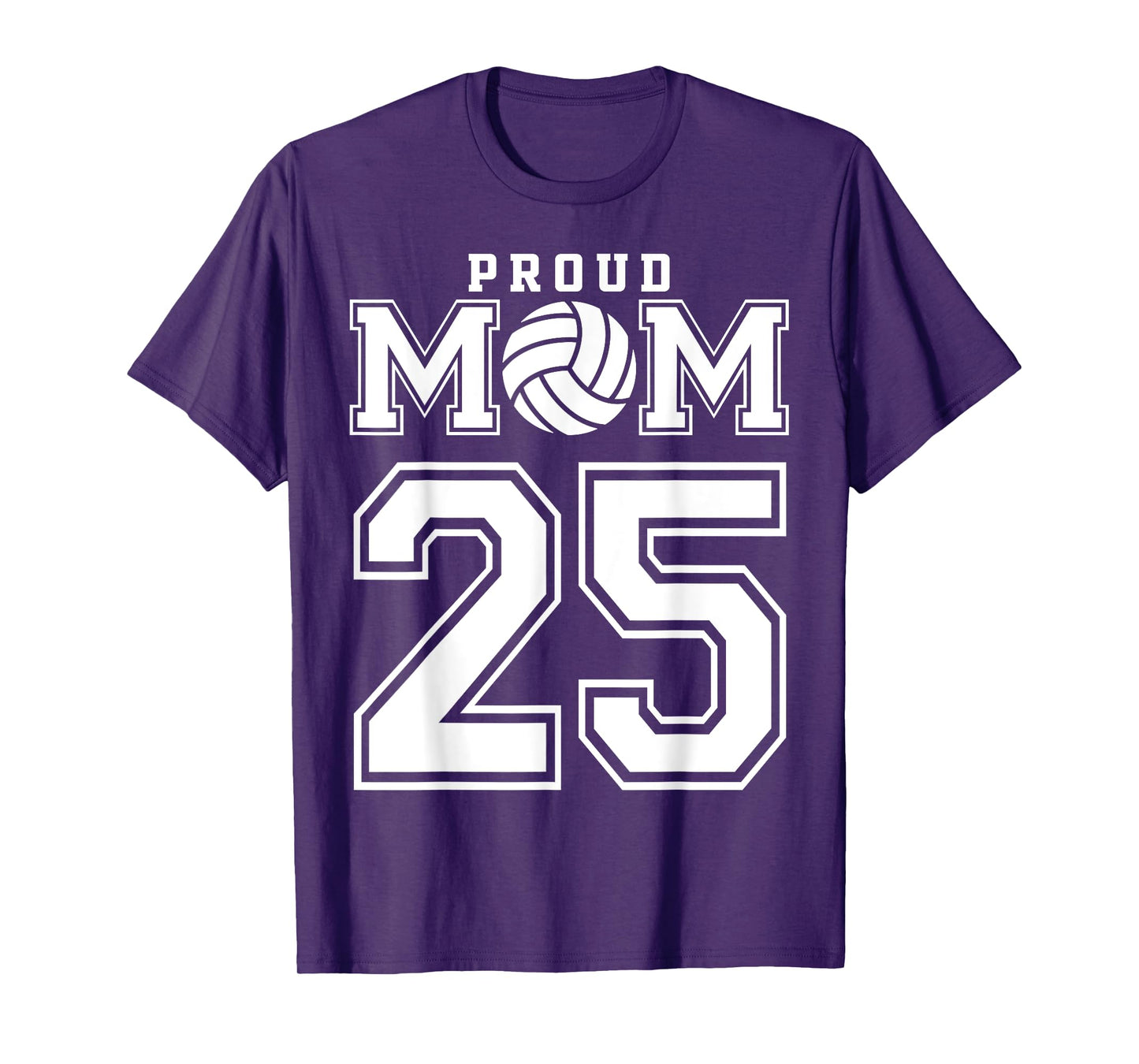 Custom Proud Volleyball Mom Number 25 Personalized Women T-Shirt