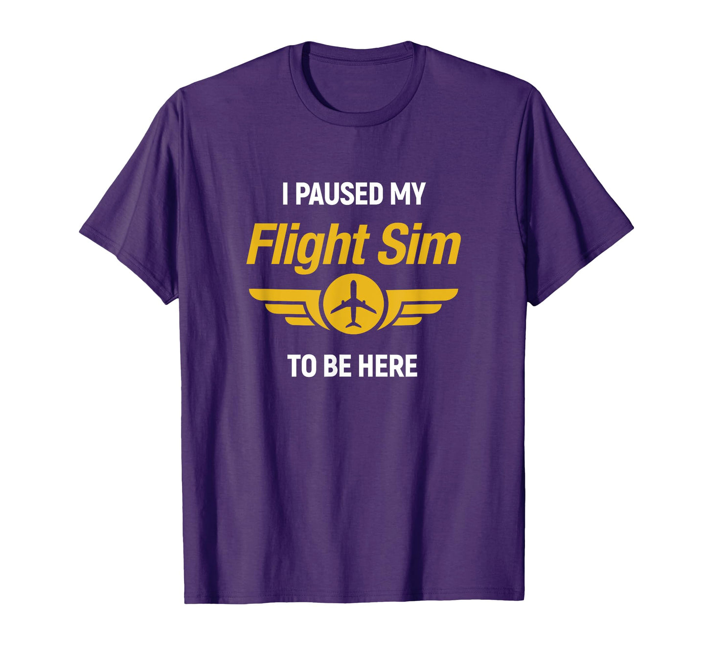 I Paused My Flight Simulator To Be Here Flightsim Pilot T-Shirt