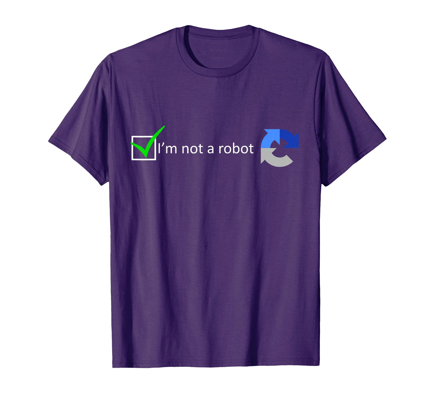 MathWare Unisex-Adults Black T-Shirt - Funny Nerdy I'm not a Robot test - Short Sleeve - Modern Classic - Robot Theme - Gaming, Coding - Letter Print - Embroidery - Size: Small