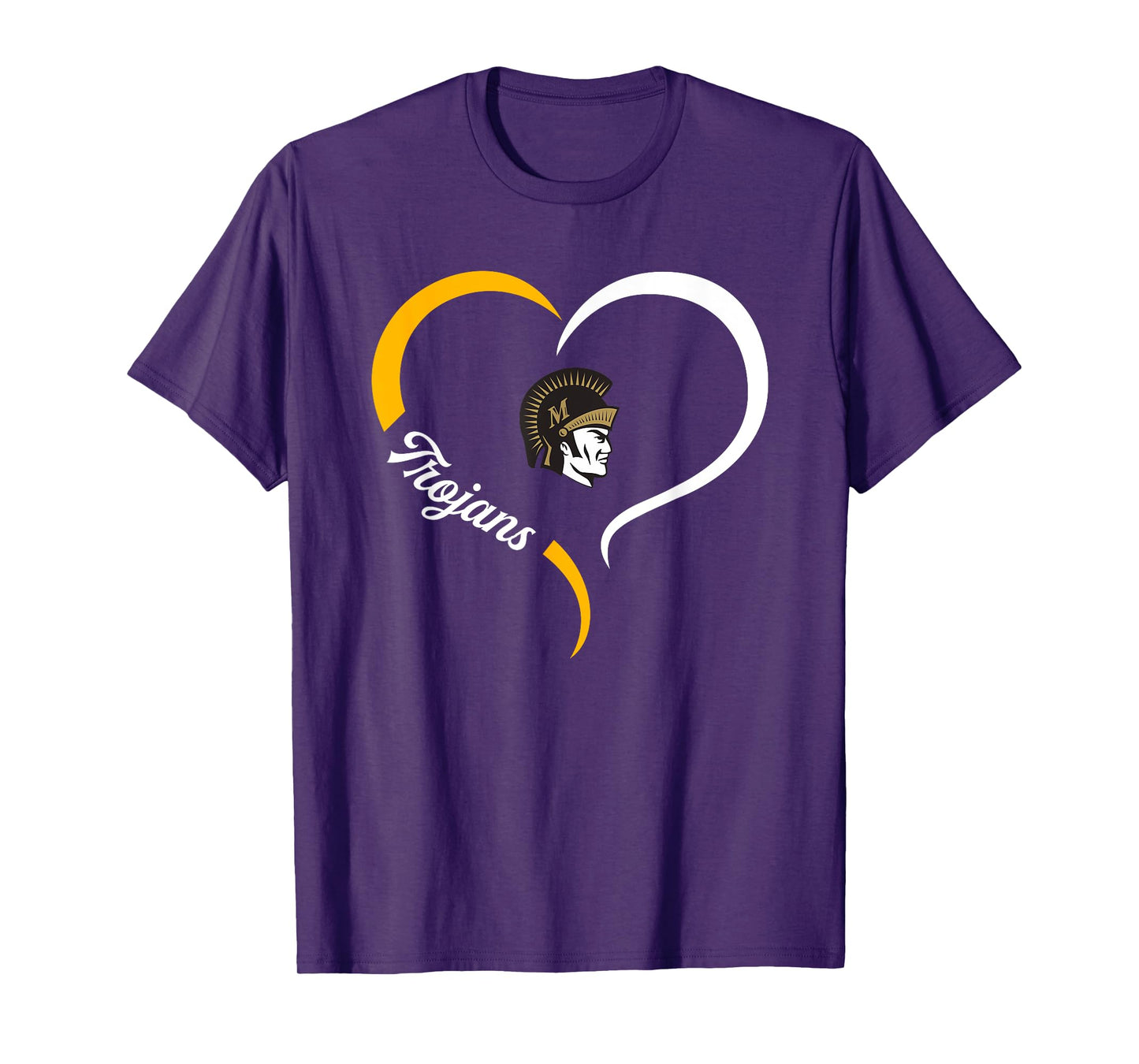 Millington Central Trojans Logo Half Heart Slogan HS T-Shirt
